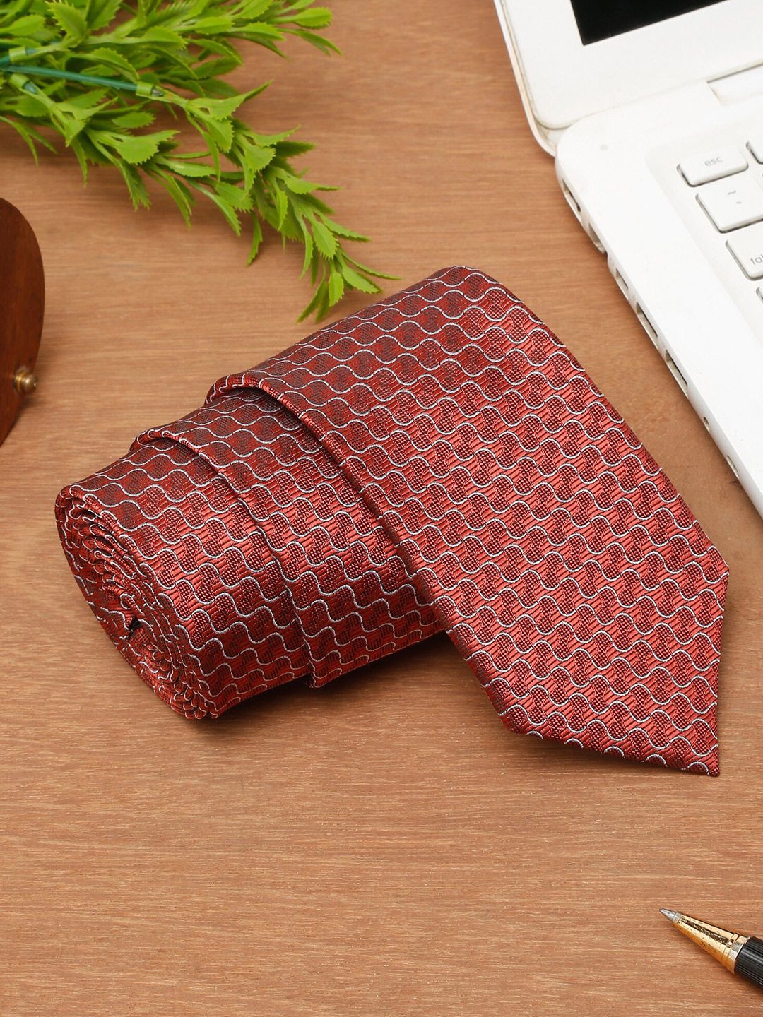Cantabil Men Woven Design Broad Tie-picture-37