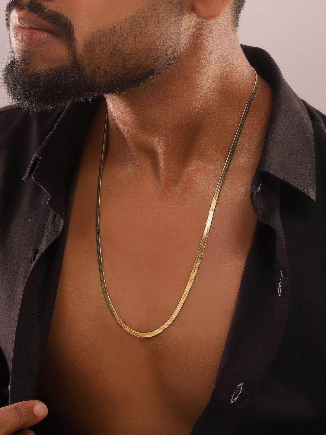 The Roadster Lifestyle Co. Men 18 KT Gold-Plated Textured Chain-picture-27