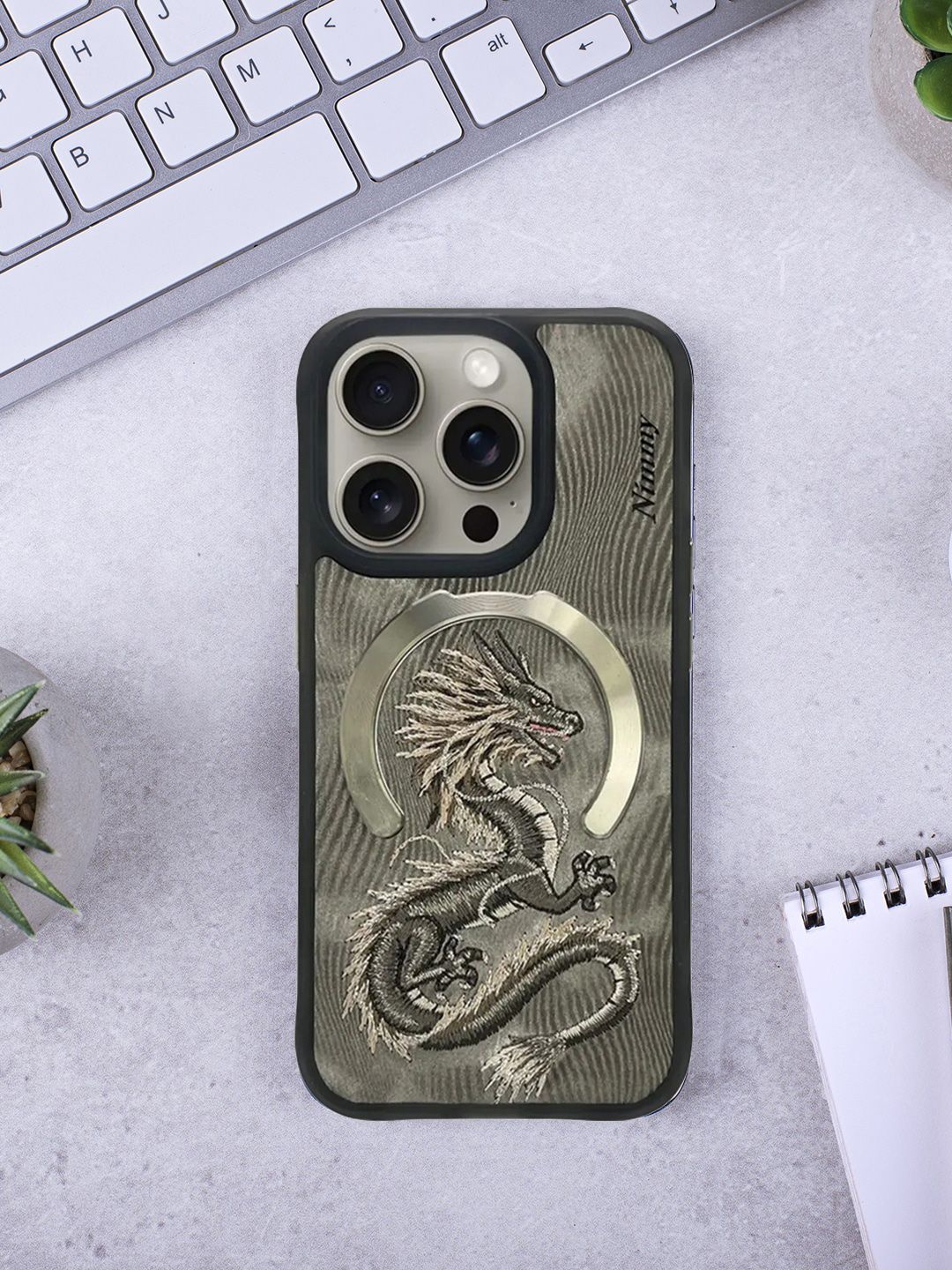 TREEMODA Embroidered iPhone 15 Back Case