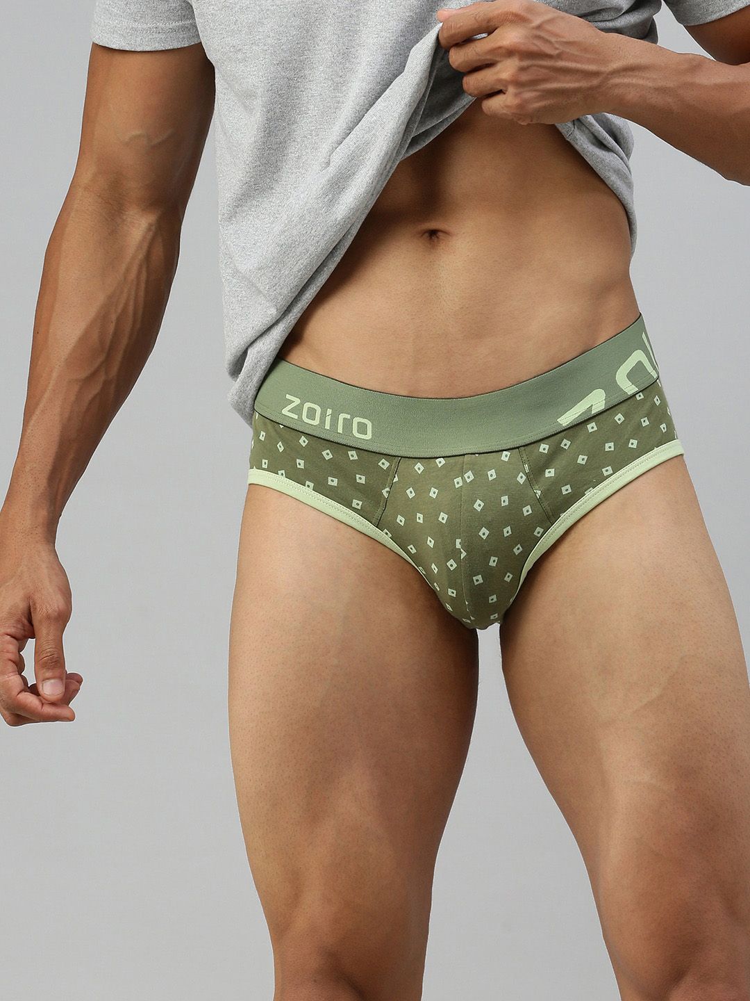 Zoiro Pack Of 2 Geometric Printed Light Weight Basic Briefs ZO-BRI-LO1521-BLDA-PELE-S-2PC-image-38