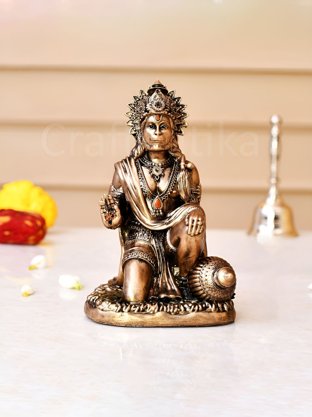 CraftVatika Gold Toned Brass Religious Idol Decorative Showpiece-picture-28