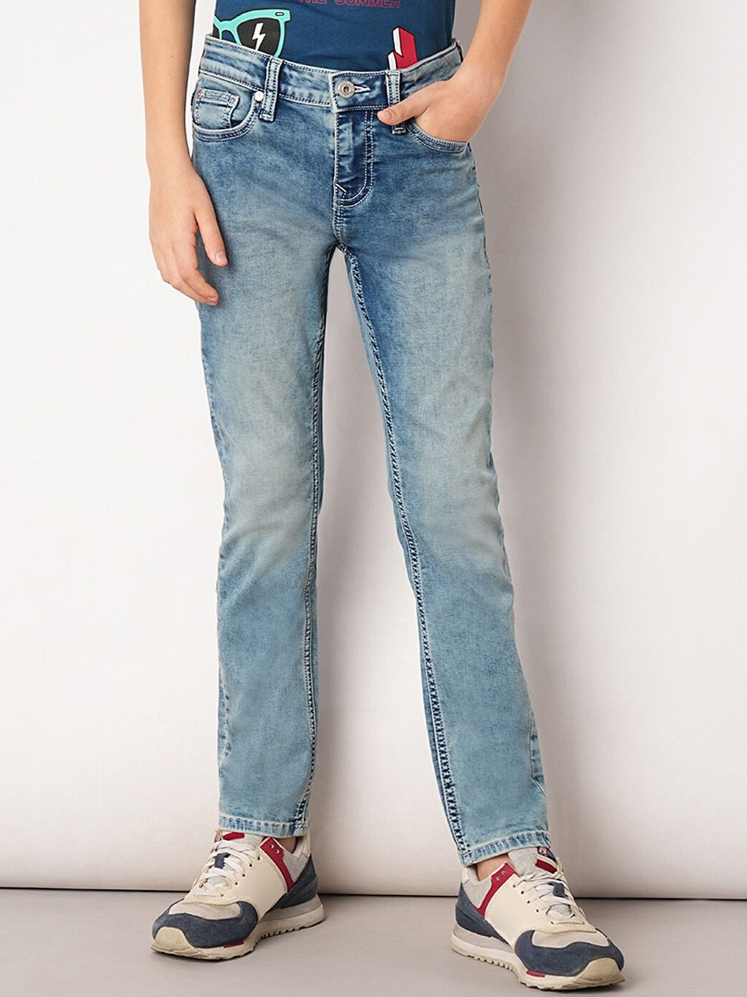 Jack & Jones Junior Boys Jean Mid-Rise Heavy Fade Clean Look Pure Cotton Jeans-picture-58