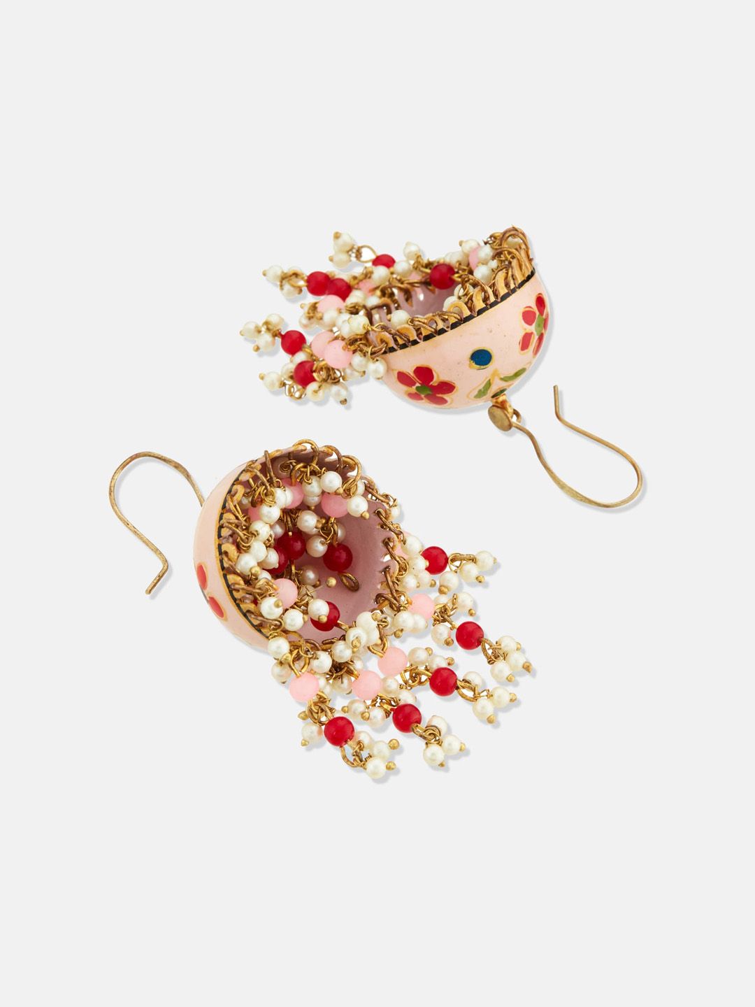 ATIBELLE Gold-Plated Stone-Studded & Beaded Meenakari Jewellery Set