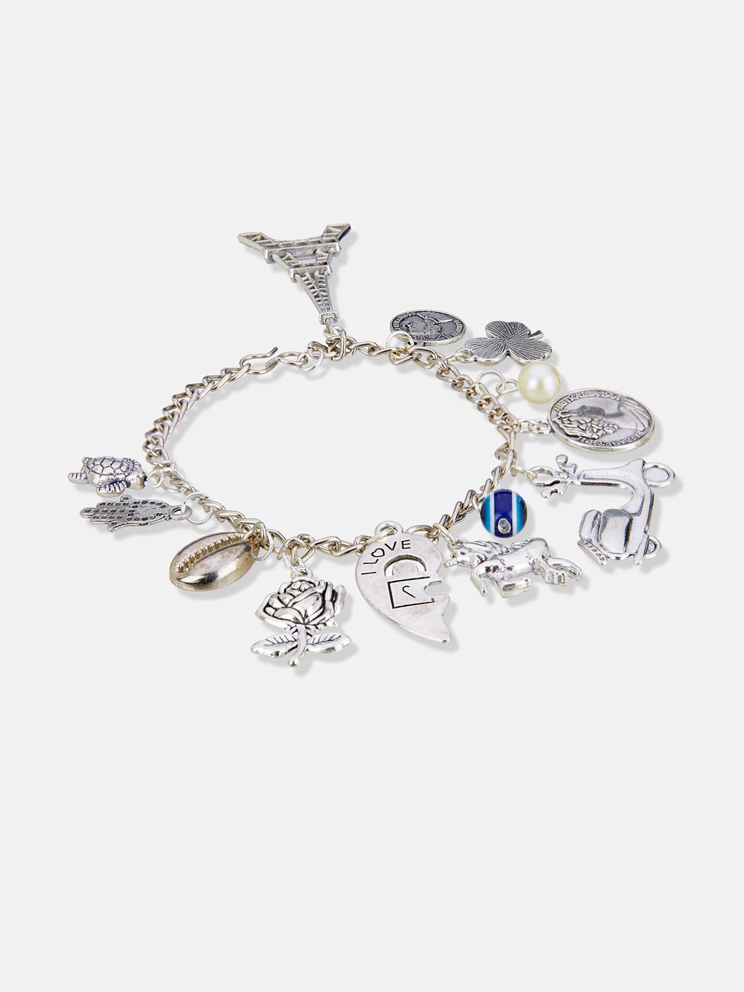 ATIBELLE Silver-Plated Floral Shaped Jewellery Set