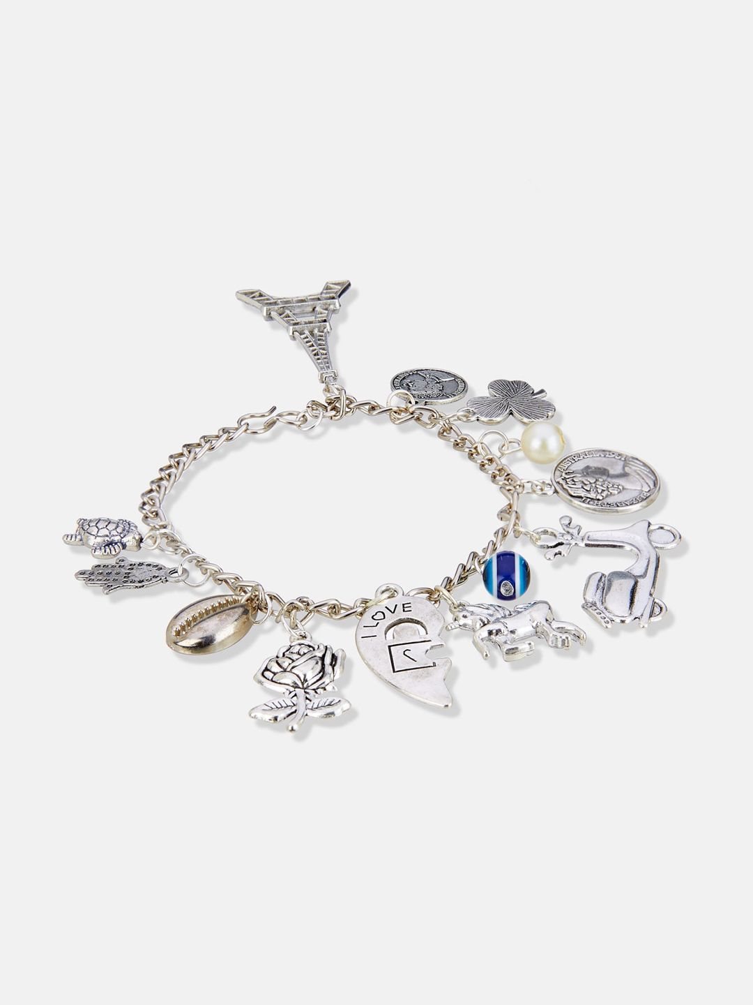 ATIBELLE Silver Plated  Floral Shaped-Beaded Jewellery Set
