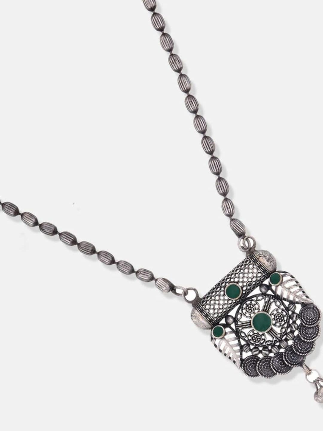 ATIBELLE Silver Plated Stone Studded Jewellery Set