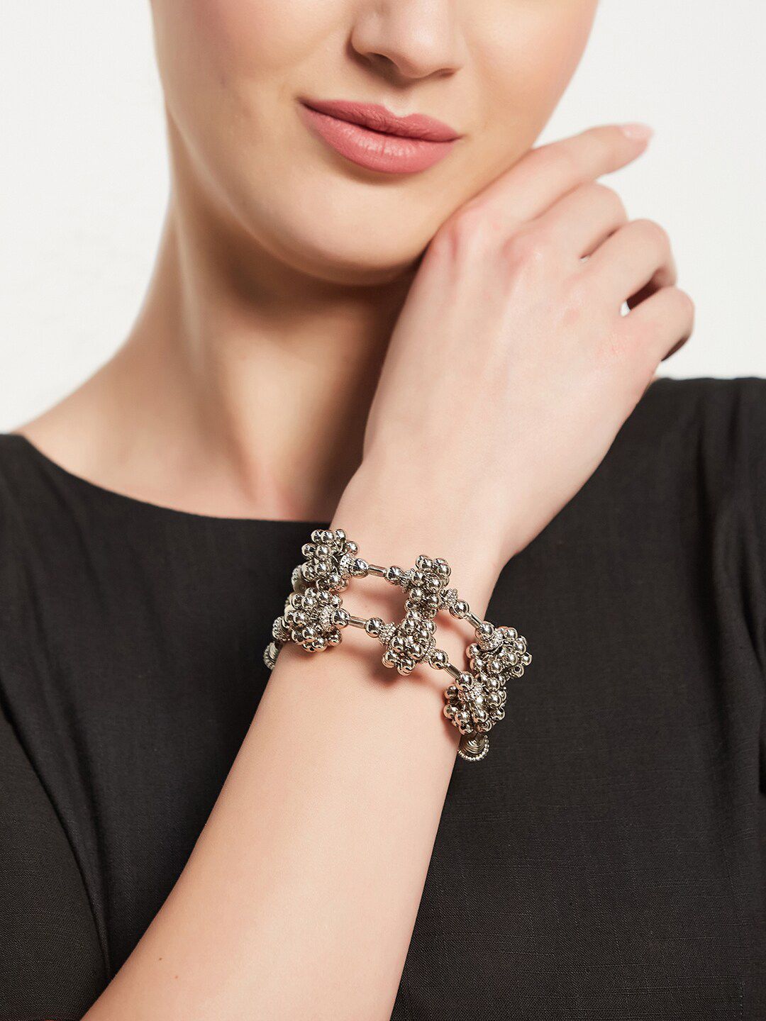 ATIBELLE German Silver-Plated Beaded Jewellery Set