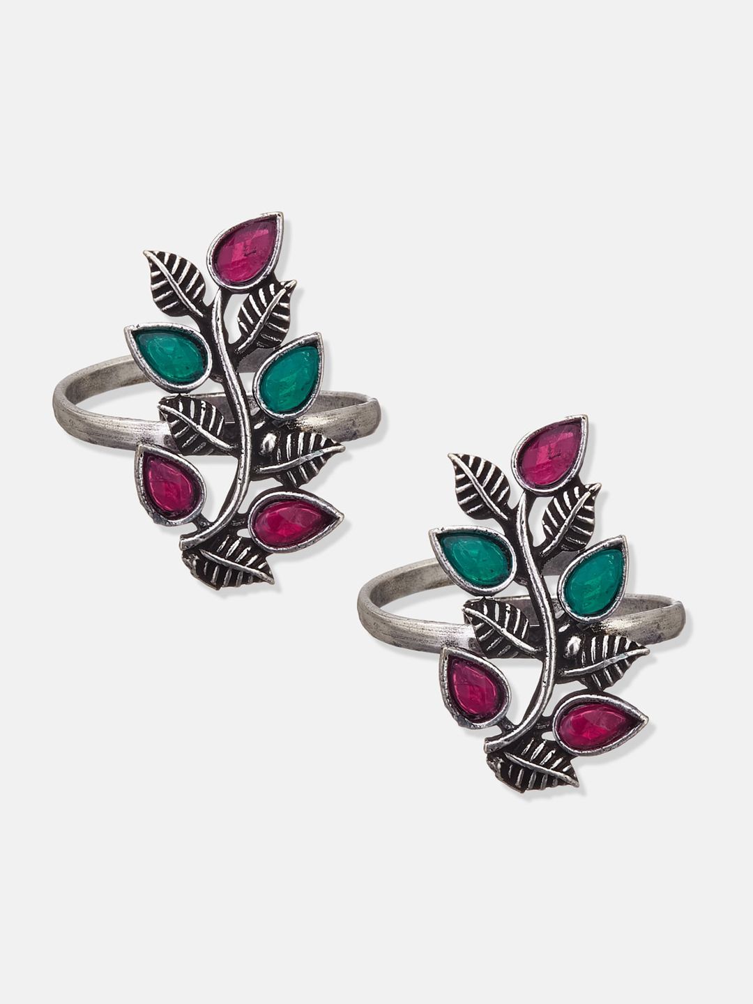 ATIBELLE Silver-Plated Stone Studded Jewellery Set