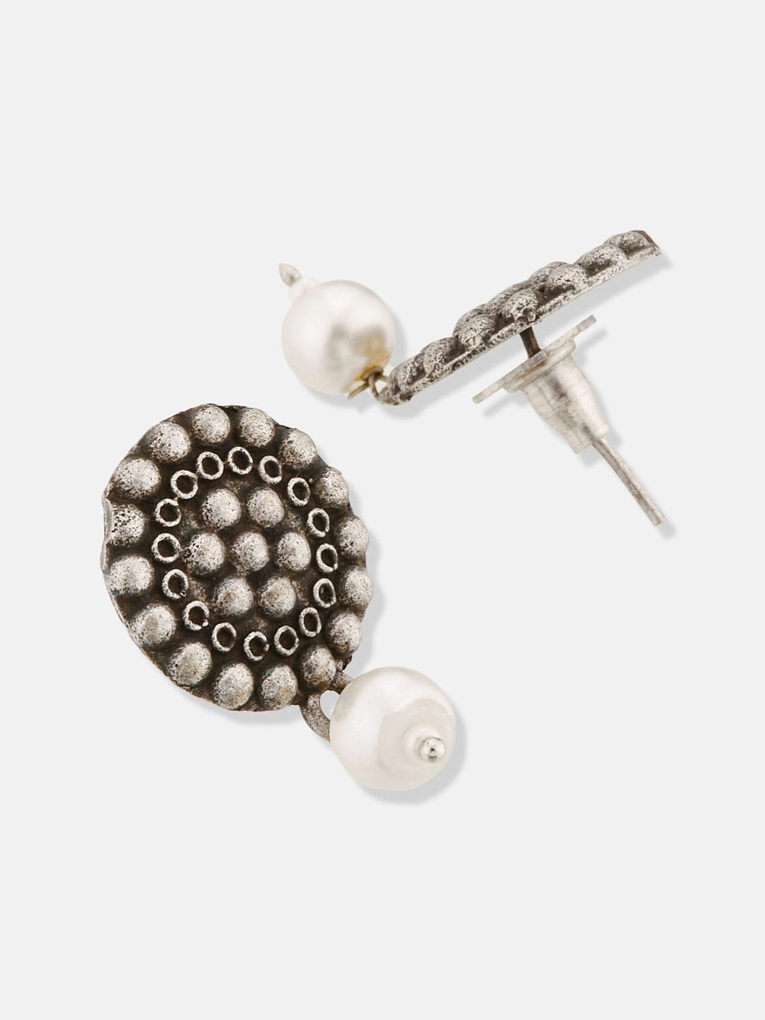ATIBELLE Silver-Plated Beaded Floral Shaped Jewellery Set