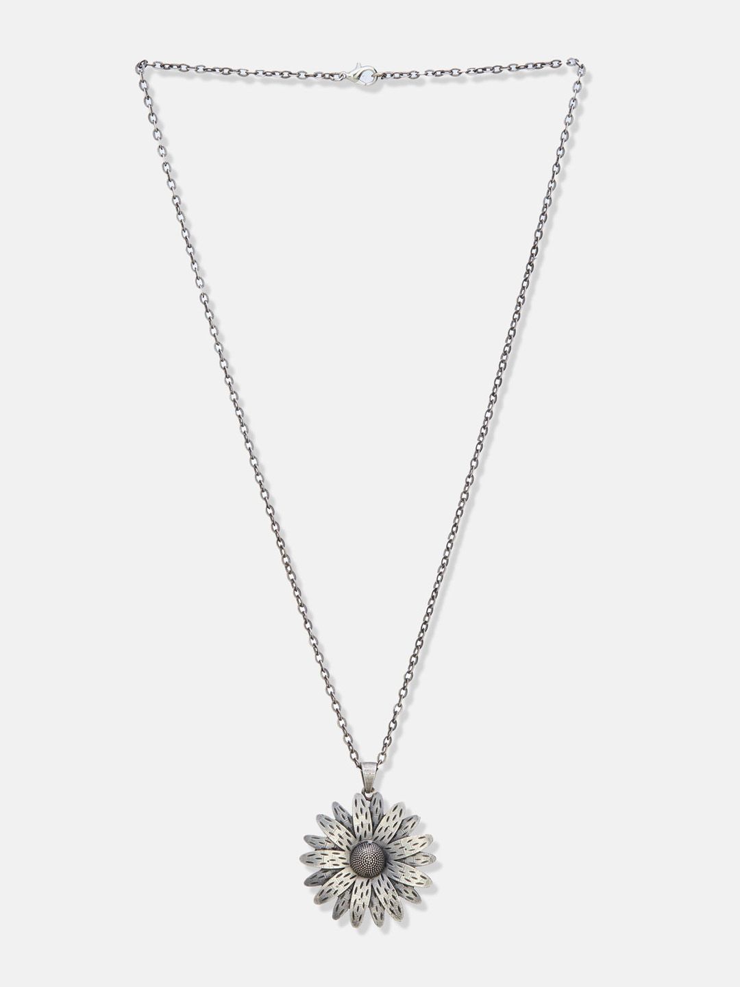 ATIBELLE Silver-Plated Beaded Floral Shaped Jewellery Set