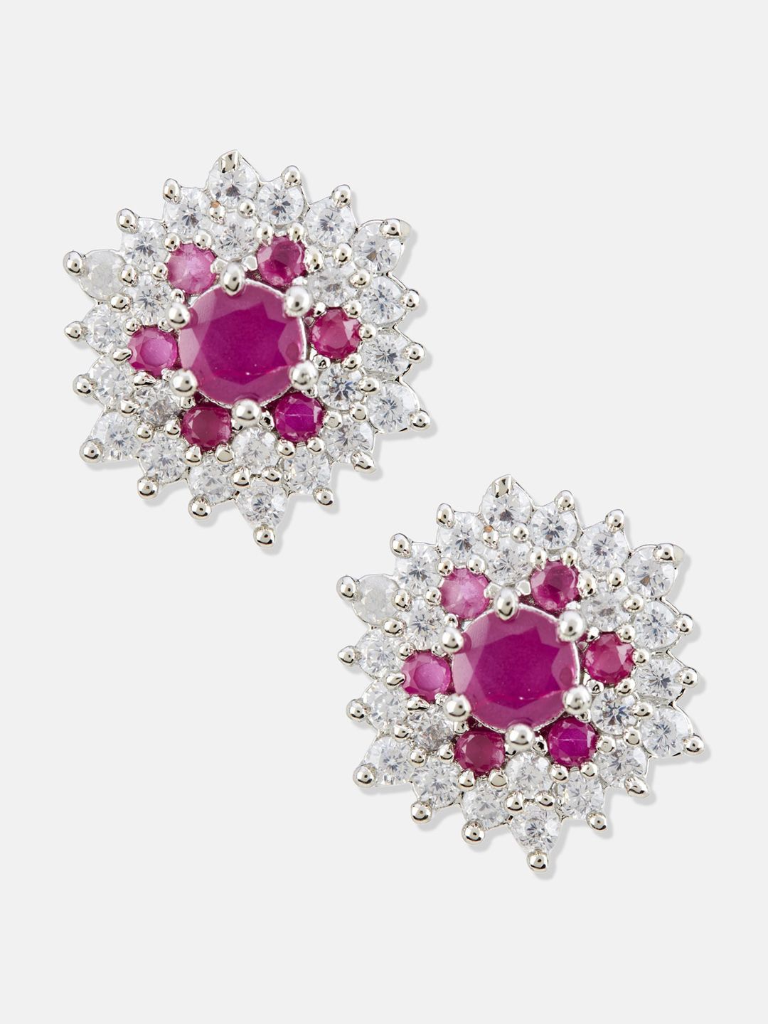 ATIBELLE Silver-Plated Cubic Zirconia Studded Jewellery Set