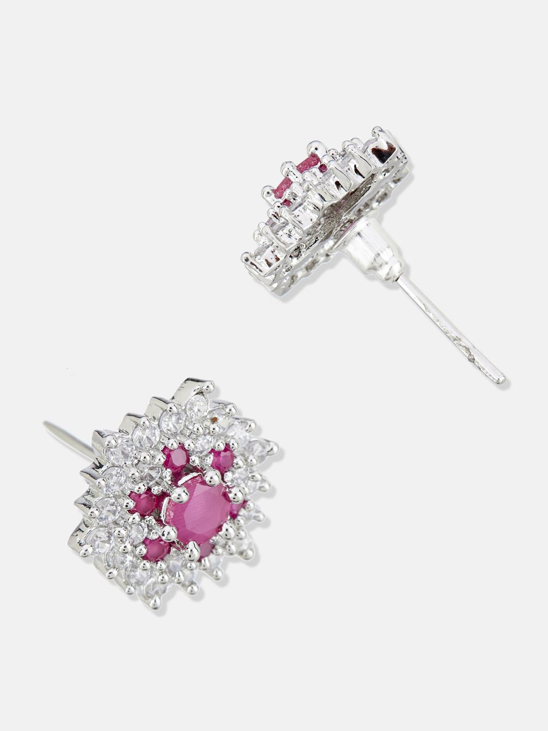 ATIBELLE Silver-Plated Cubic Zirconia Studded Jewellery Set