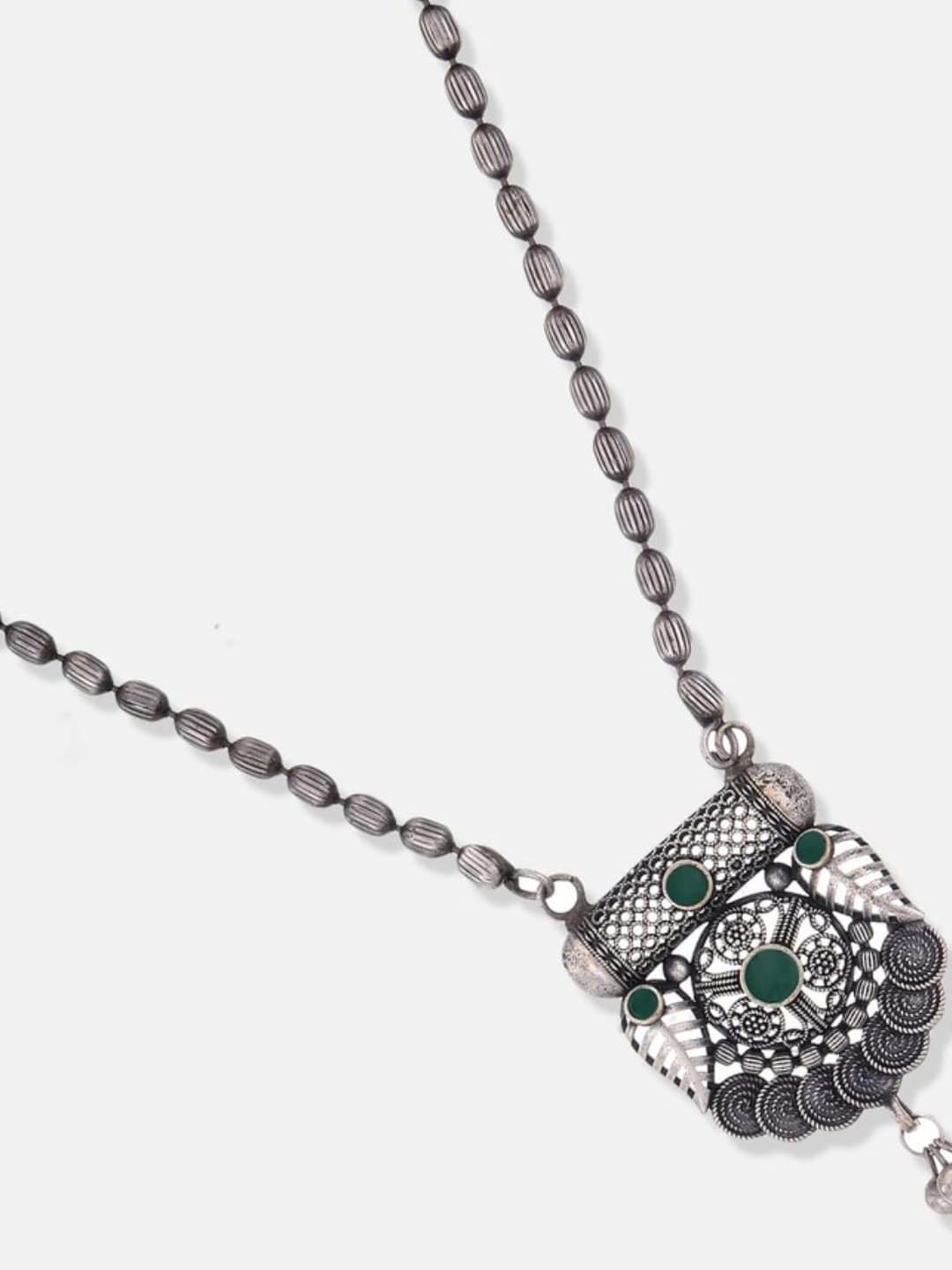 ATIBELLE 3 Pieces Silver-Plated Stone Studded Jewellery Set