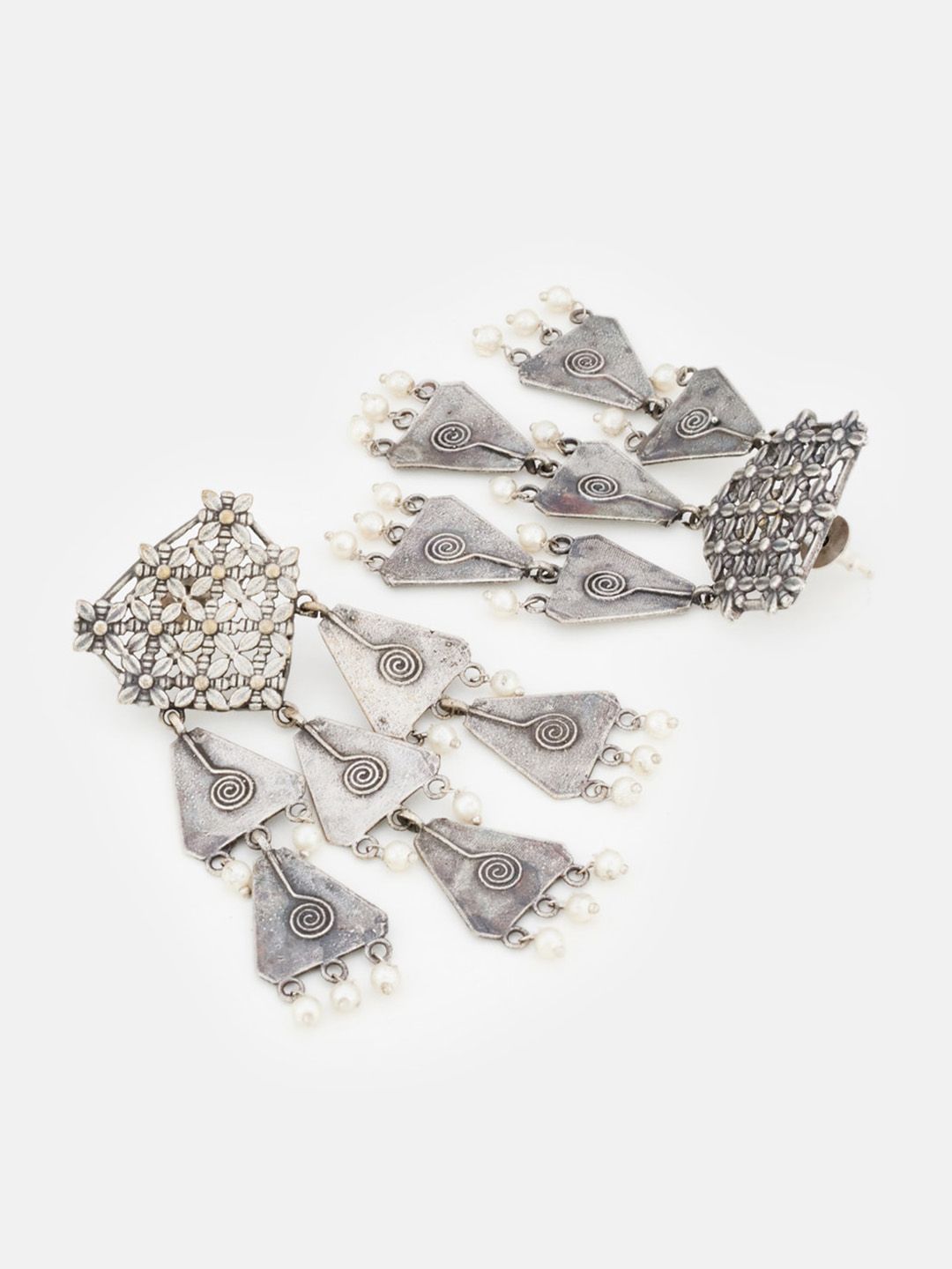 ATIBELLE Set Of 14 Silver-Plated & Kundan Studded Jewellery Set