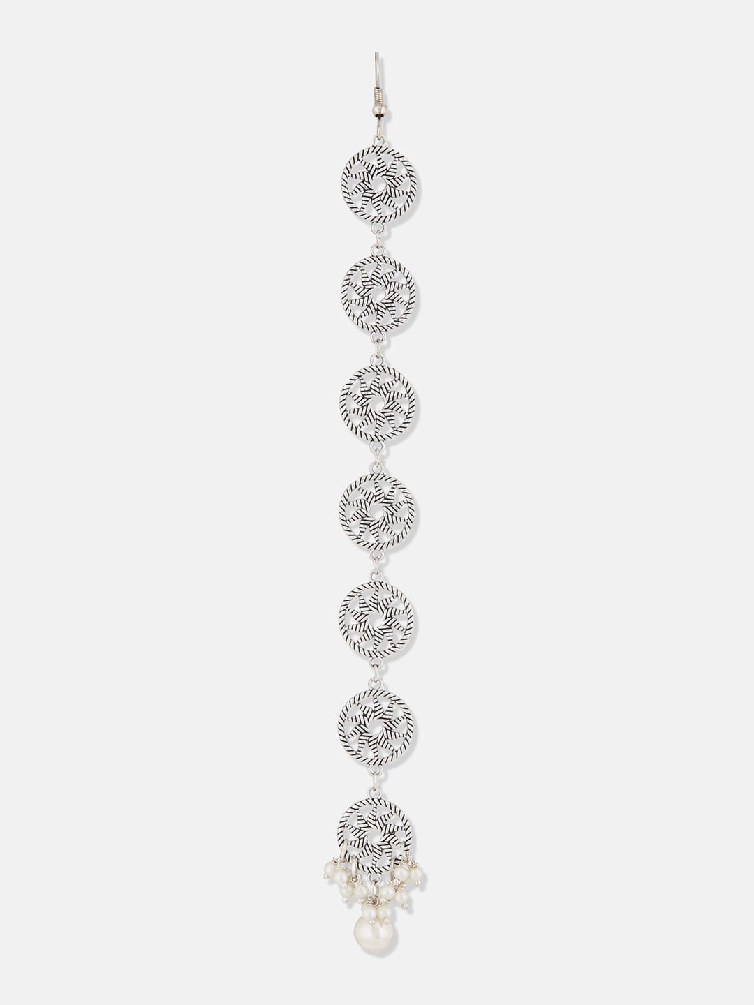 ATIBELLE German Silver-Plated Stone-Studded & Beaded Jewellery Set