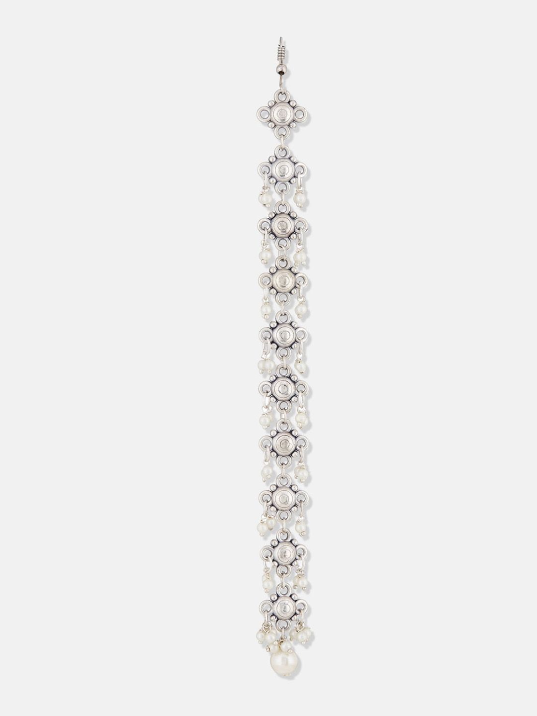 ATIBELLE Set Of 14 Silver-Plated Stone Studded & Beaded Jewellery Set
