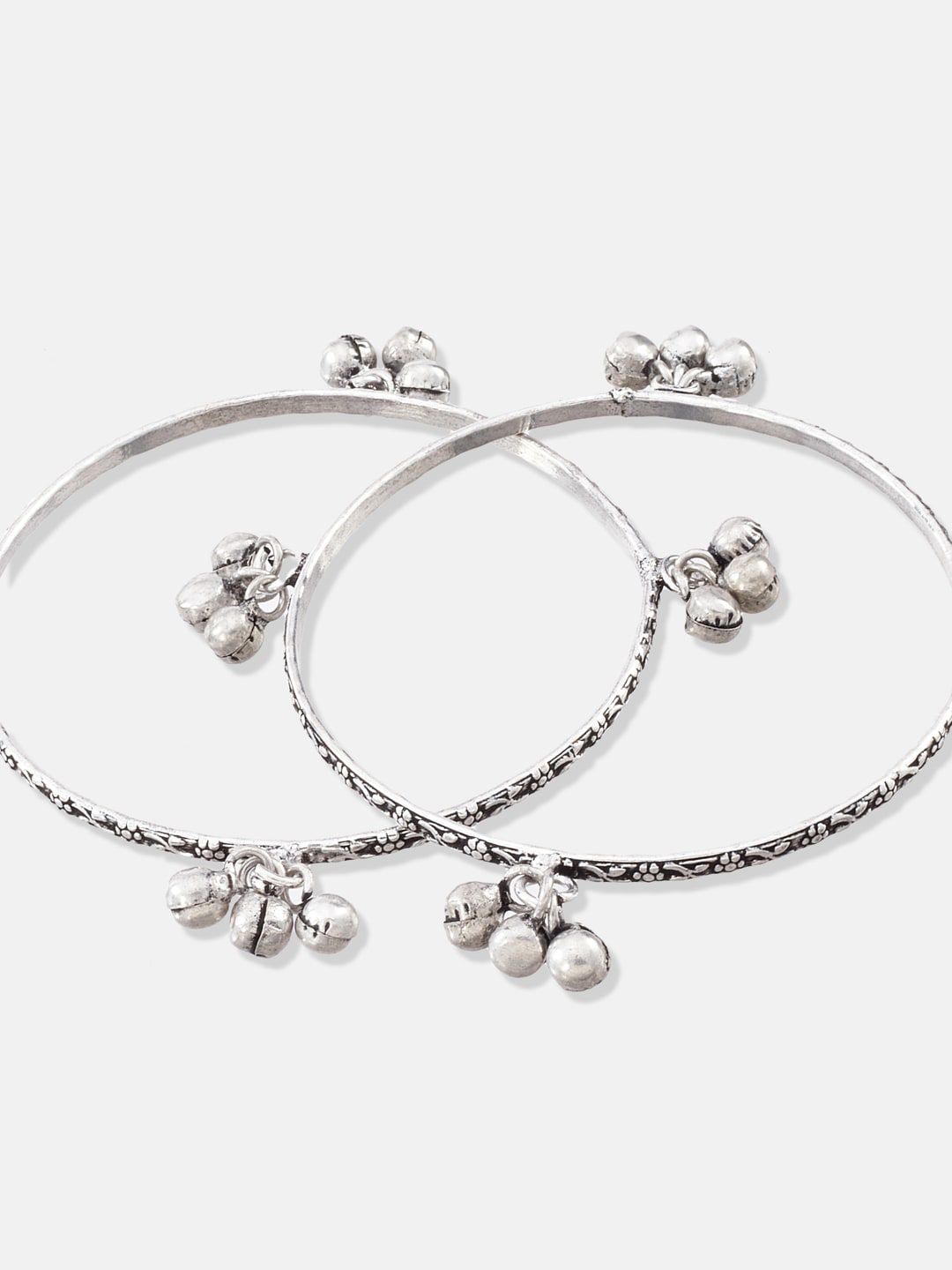 ATIBELLE Set Of 13 Silver-Plated Beaded Bangles & Earrings