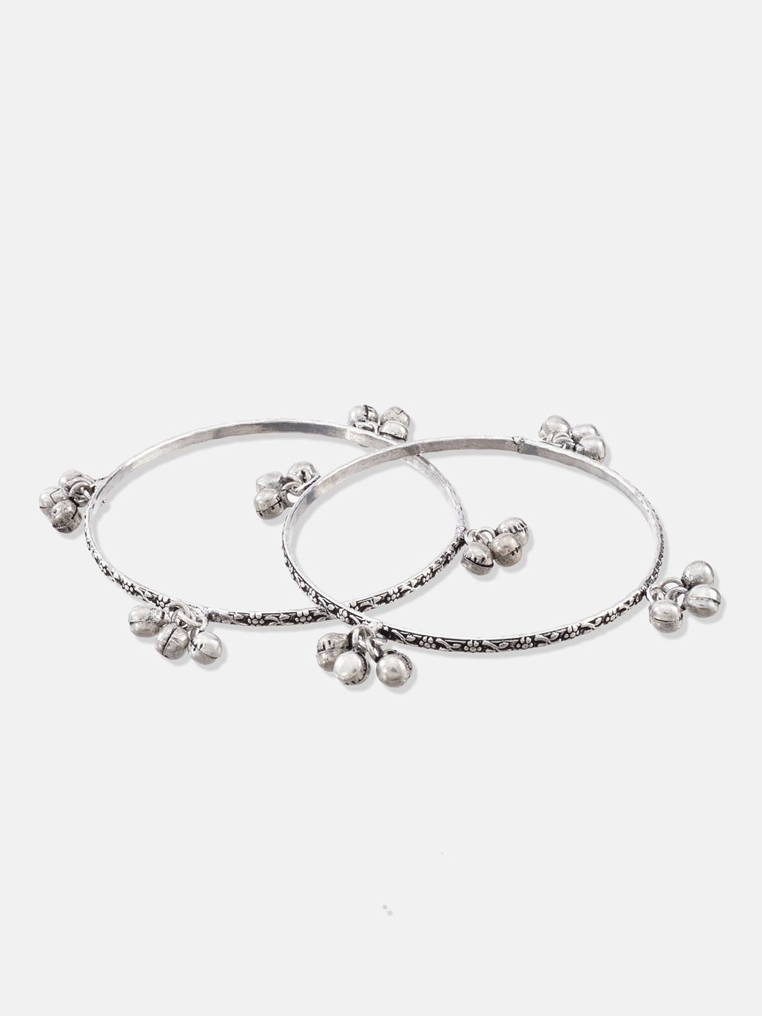 ATIBELLE German Silver Plated Stone-Studded & Beaded Jewellery Set