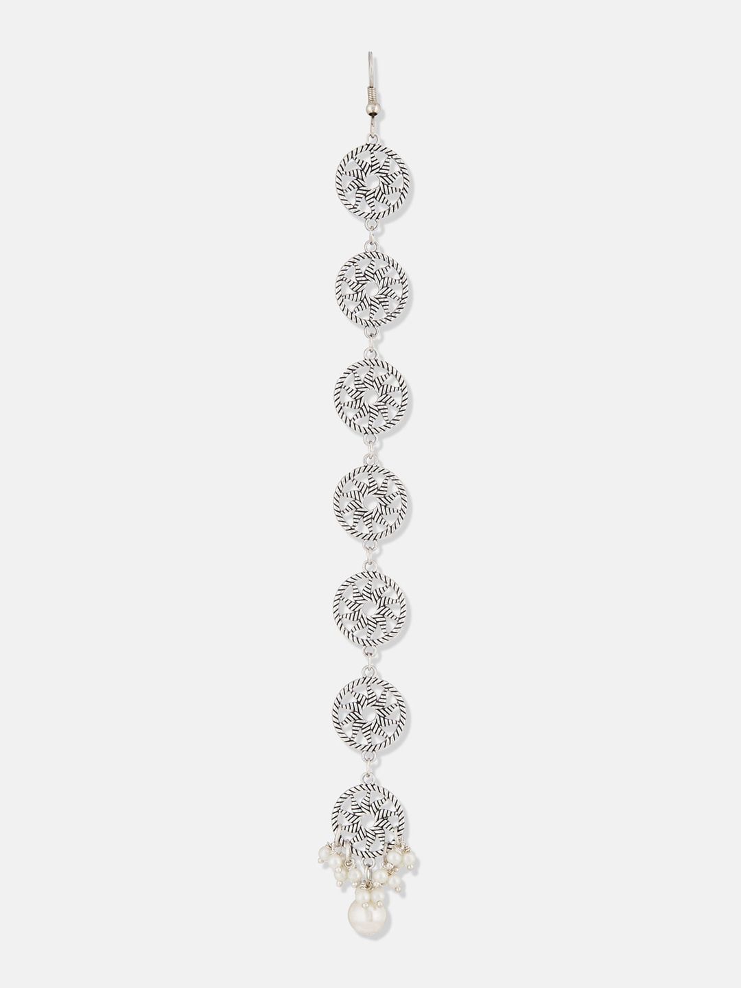 ATIBELLE Set Of 14 Silver-Plated Stone Studded & Beaded Jewellery Set