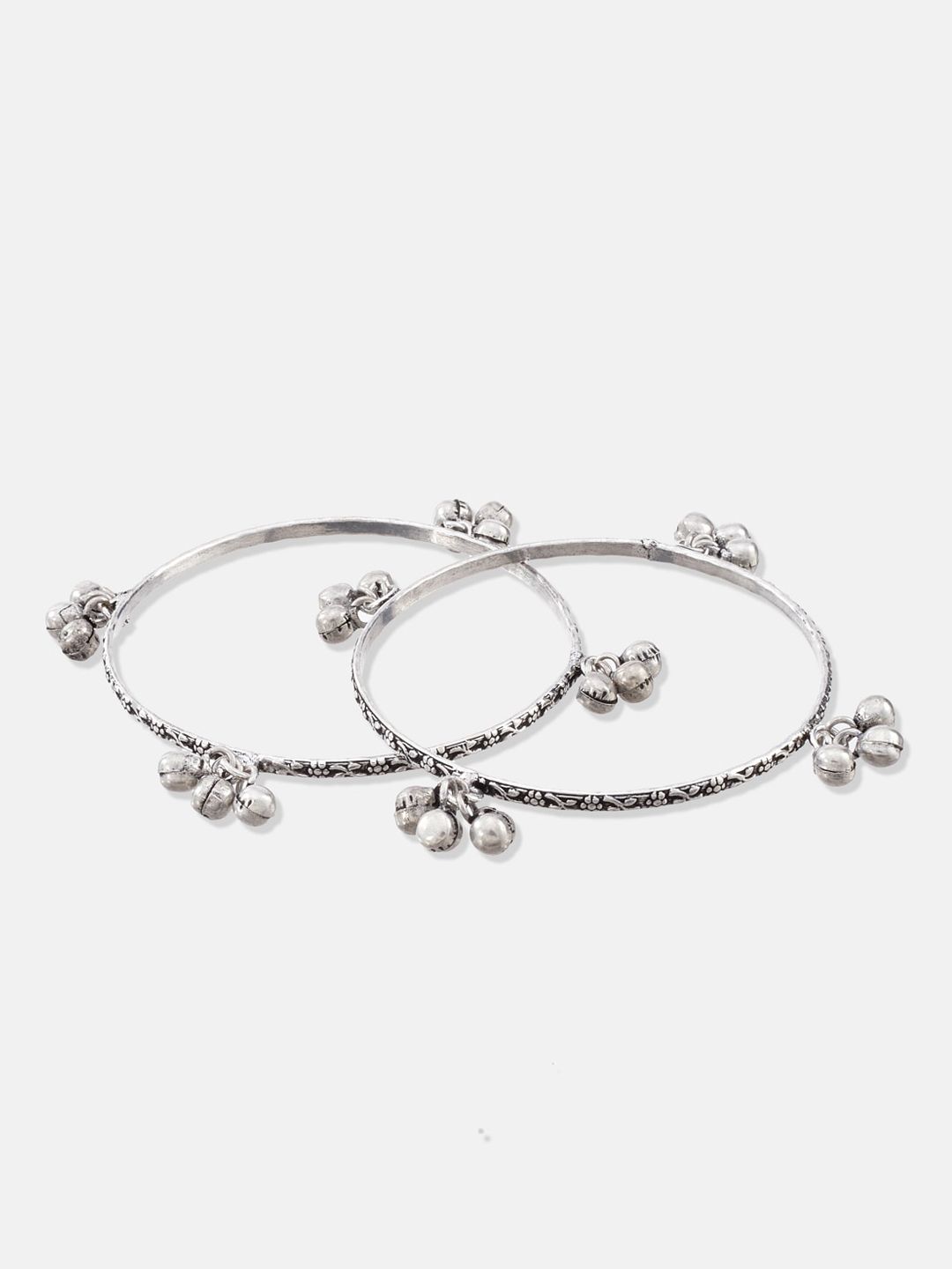 ATIBELLE German Silver Plated Stone-Studded & Beaded Jewellery Set