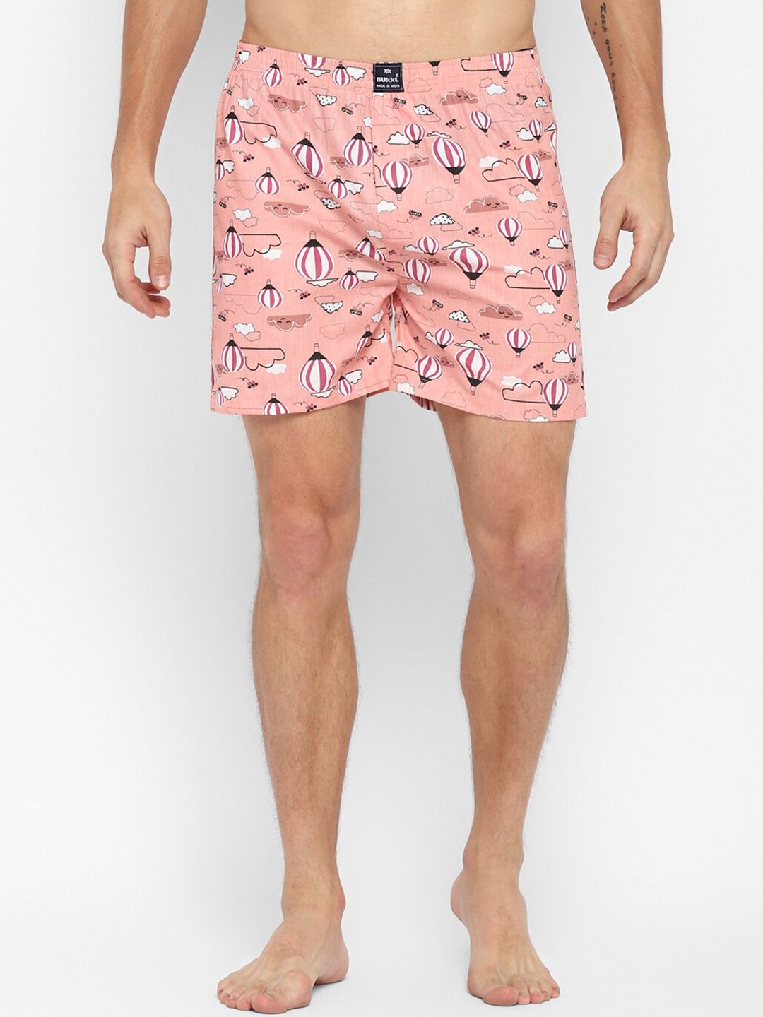 Bukkl Conversational Printed Pure Cotton Printed Boxer LAFFER-18-Peach-picture-12