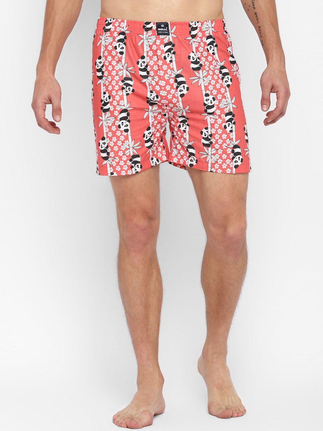 Bukkl Panda Printed Mid Rise Pure Cotton Breathable Boxer LAFFER-19-Red-picture-13