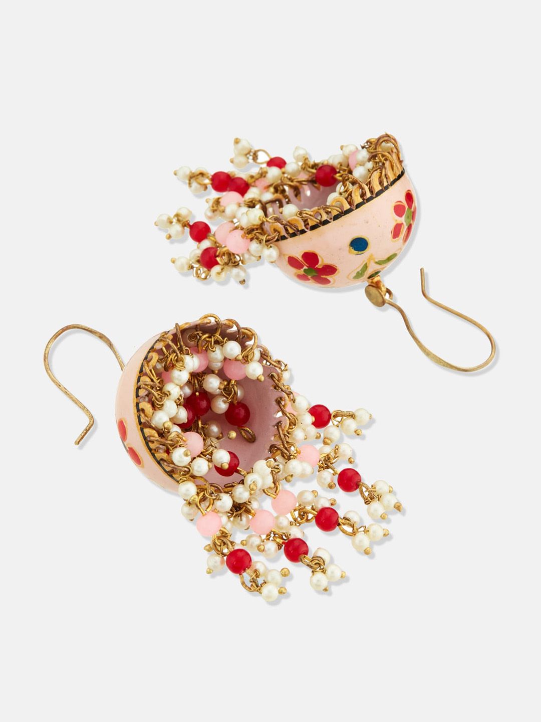 ATIBELLE Gold-Plated Contemporary Meenakari Jhumkas