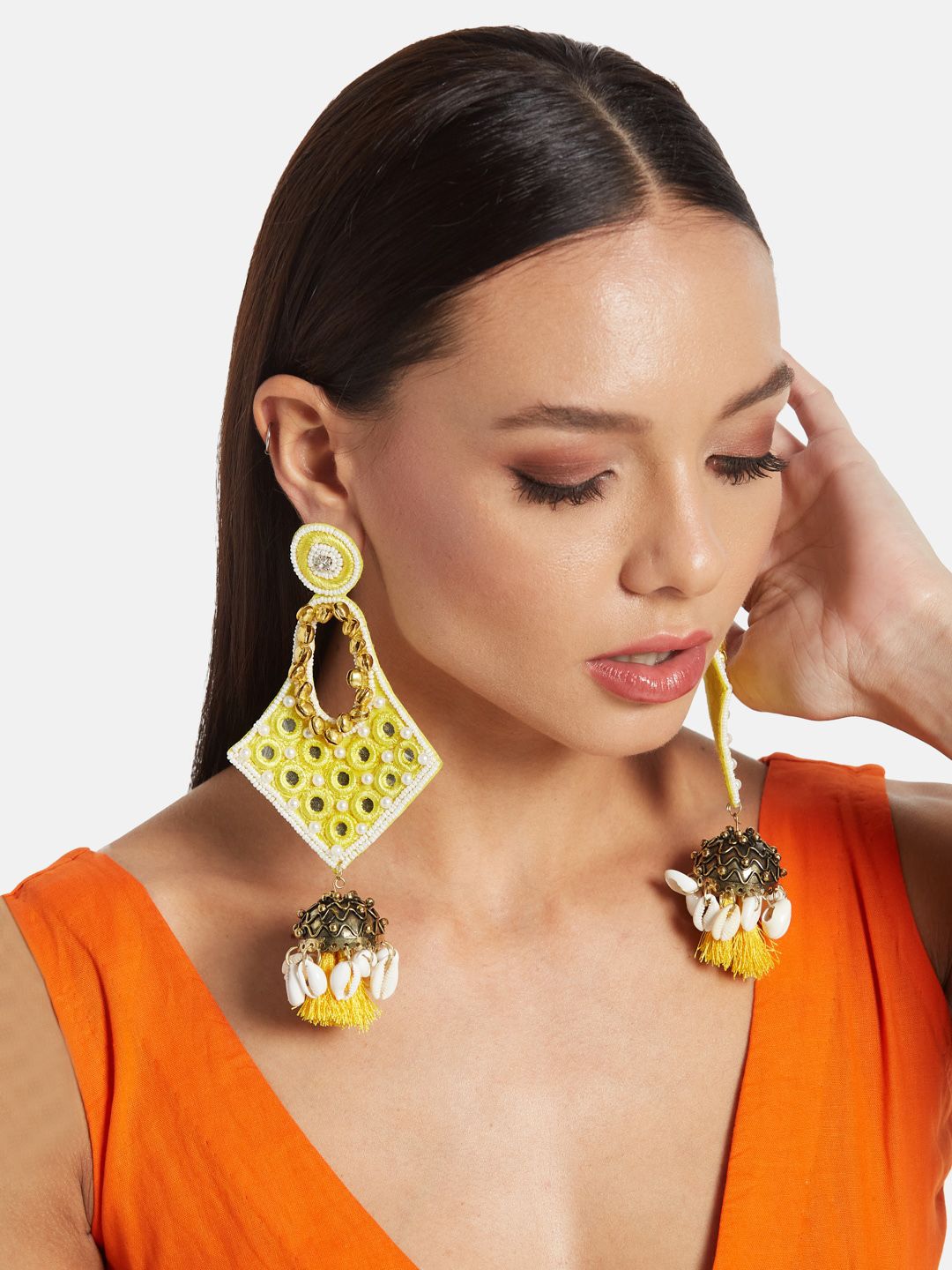 ATIBELLE Set of 2 Gold-Plated Contemporary Earrings