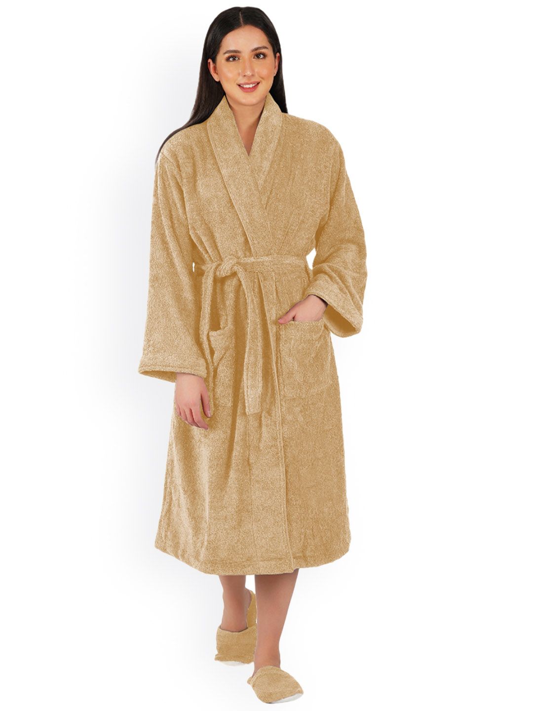 RANGOLI Women 550 GSM Pure Cotton Bath Robe-picture-48