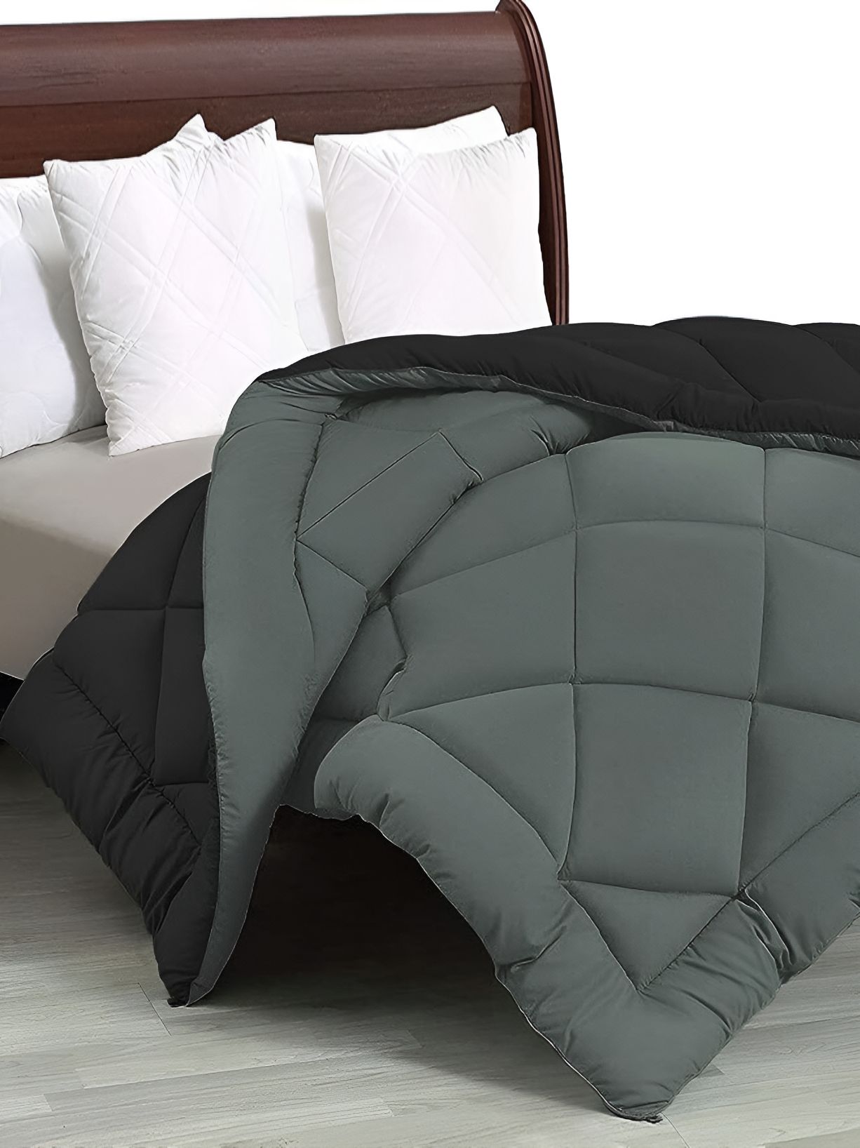 Comfowell Black & Grey Heavy Winter 233 GSM Single Bed Quilt-image-13