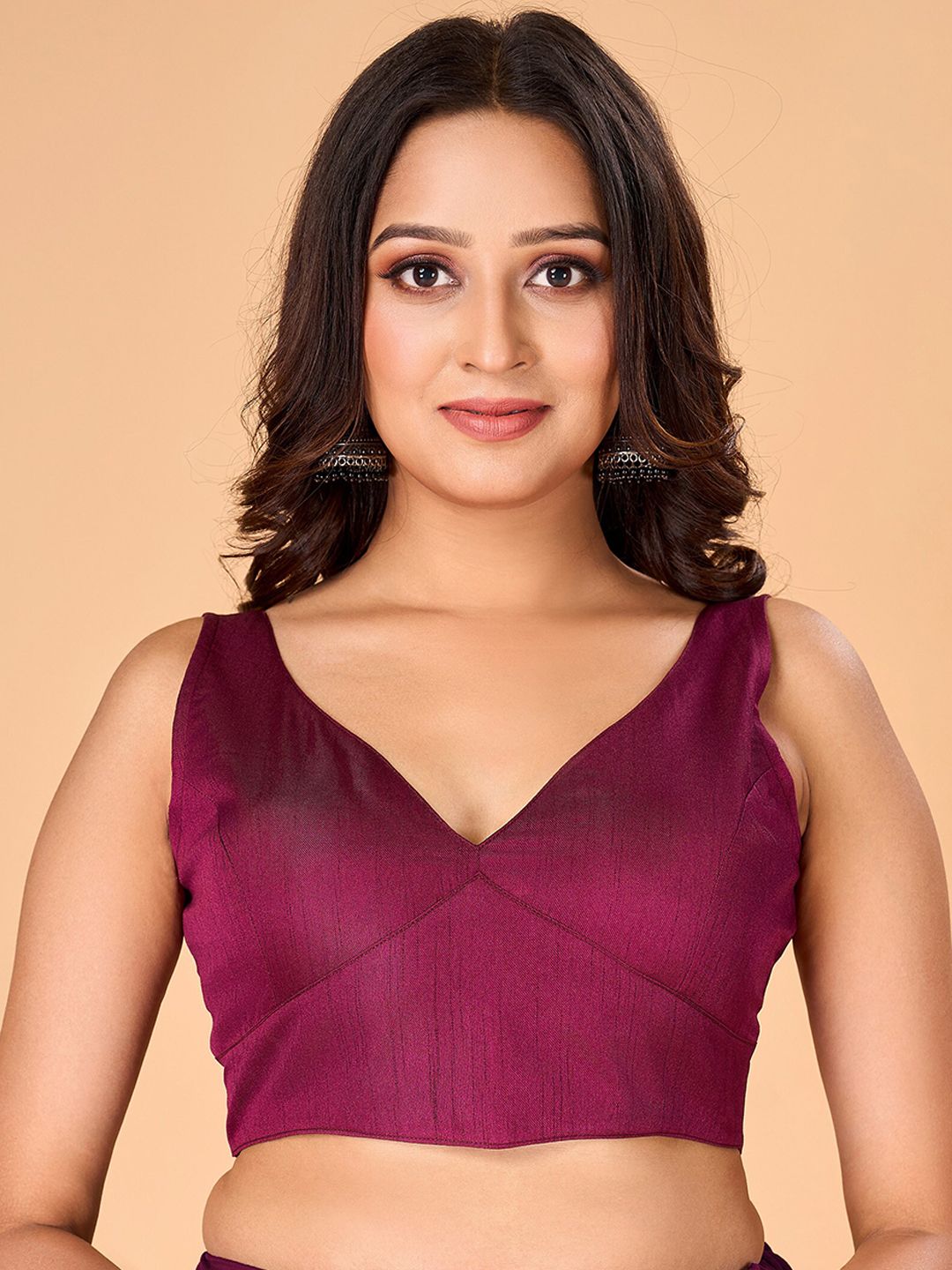 flaher V-Neck Silk Saree Blouse-picture-16