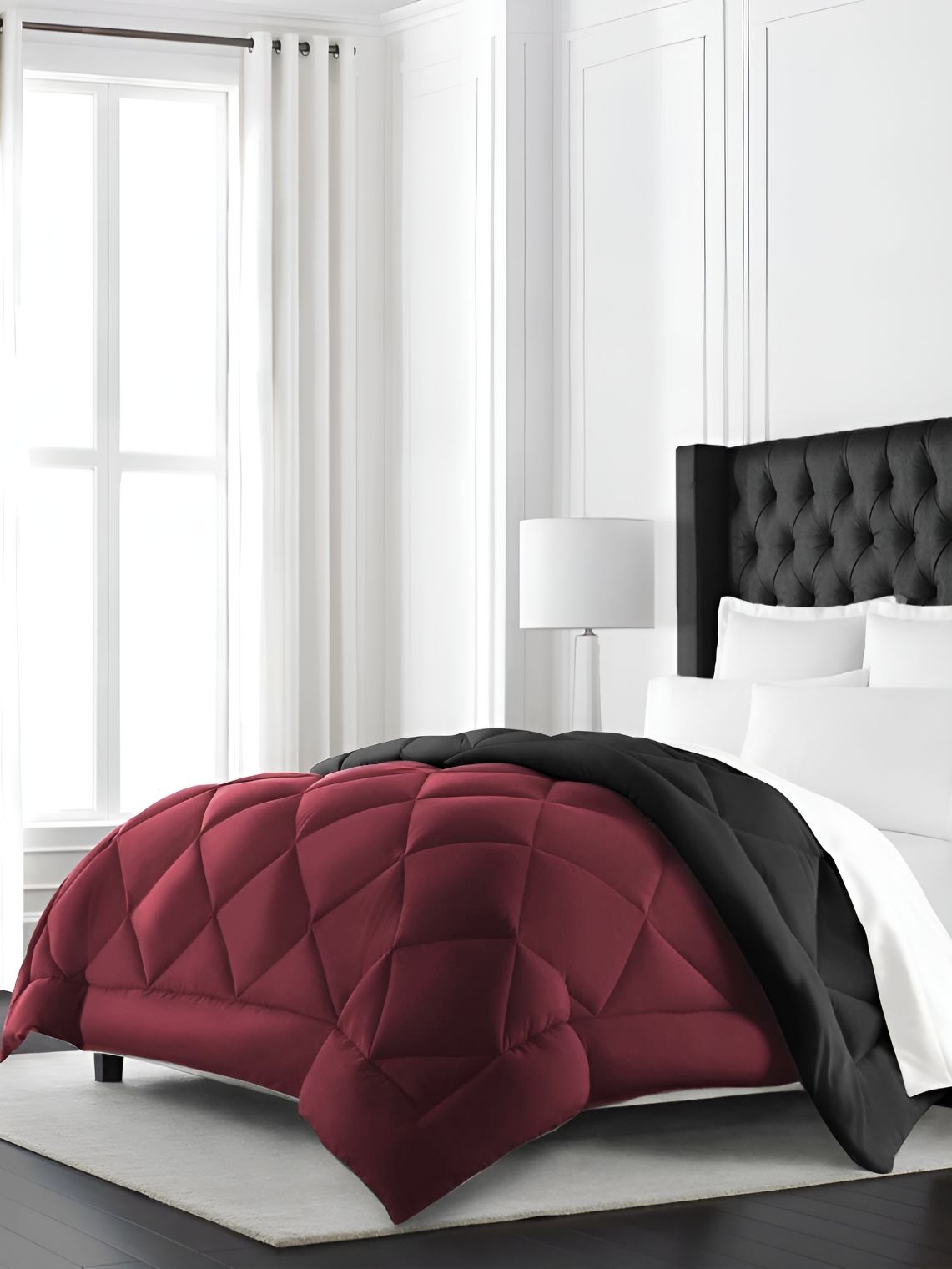 Comfowell Maroon & Grey Heavy Winter 233 GSM Double Bed Comforter-picture-37