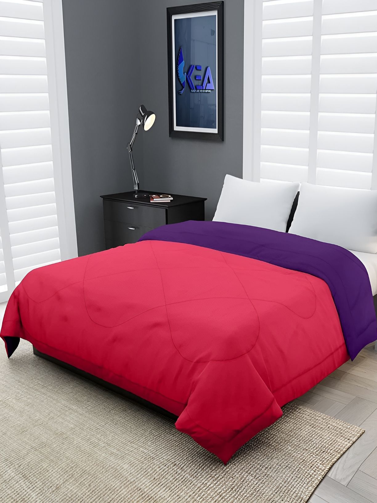 Comfowell Pink & Purple Heavy Winter 233 GSM Single Bed Comforter-picture-14