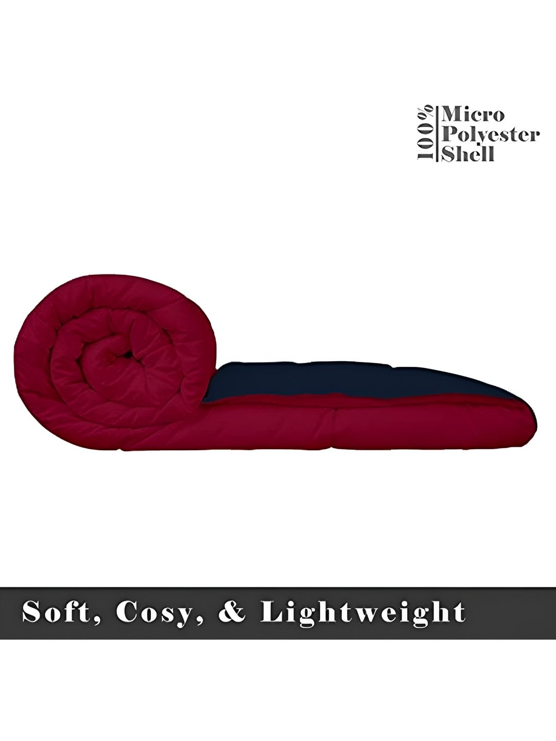 Comfowell Maroon & Navy Blue Heavy Winter 233 GSM Single Bed Comforter-picture-11
