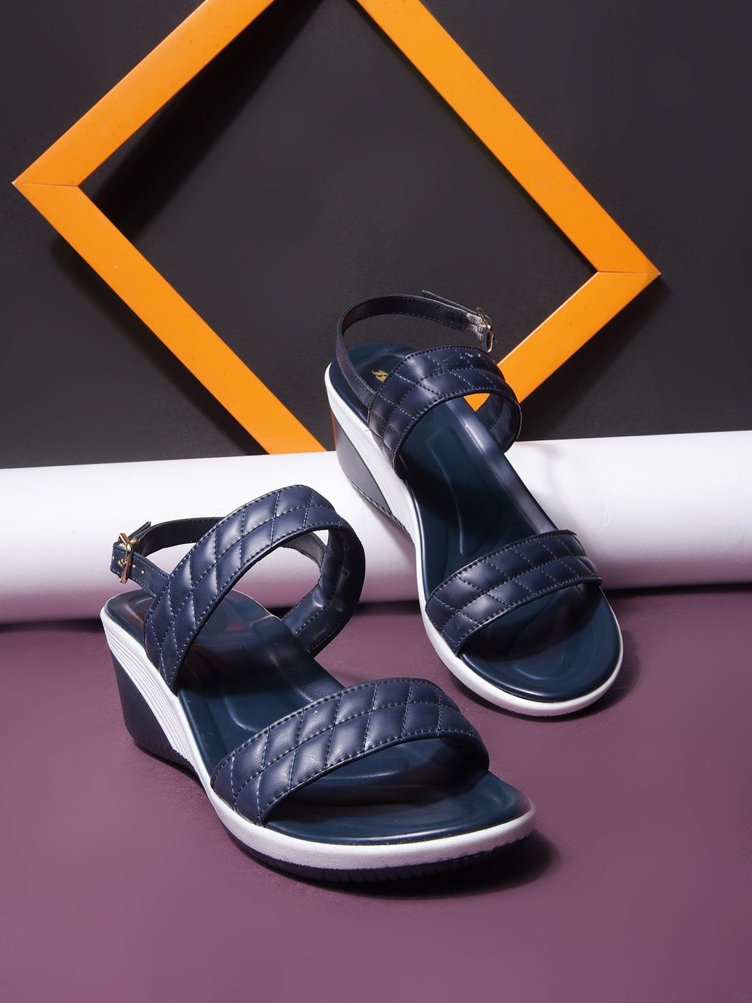 Bata Textured Open Toe Wedge Heels-image-48