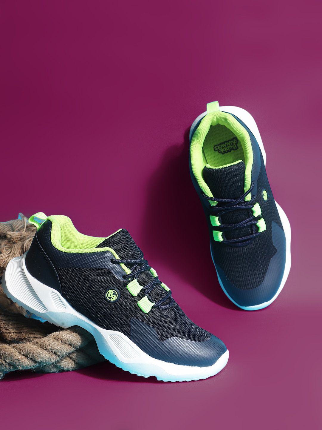 Bubblegummers Boys Textured Round Toe Mesh Sneakers-picture-43