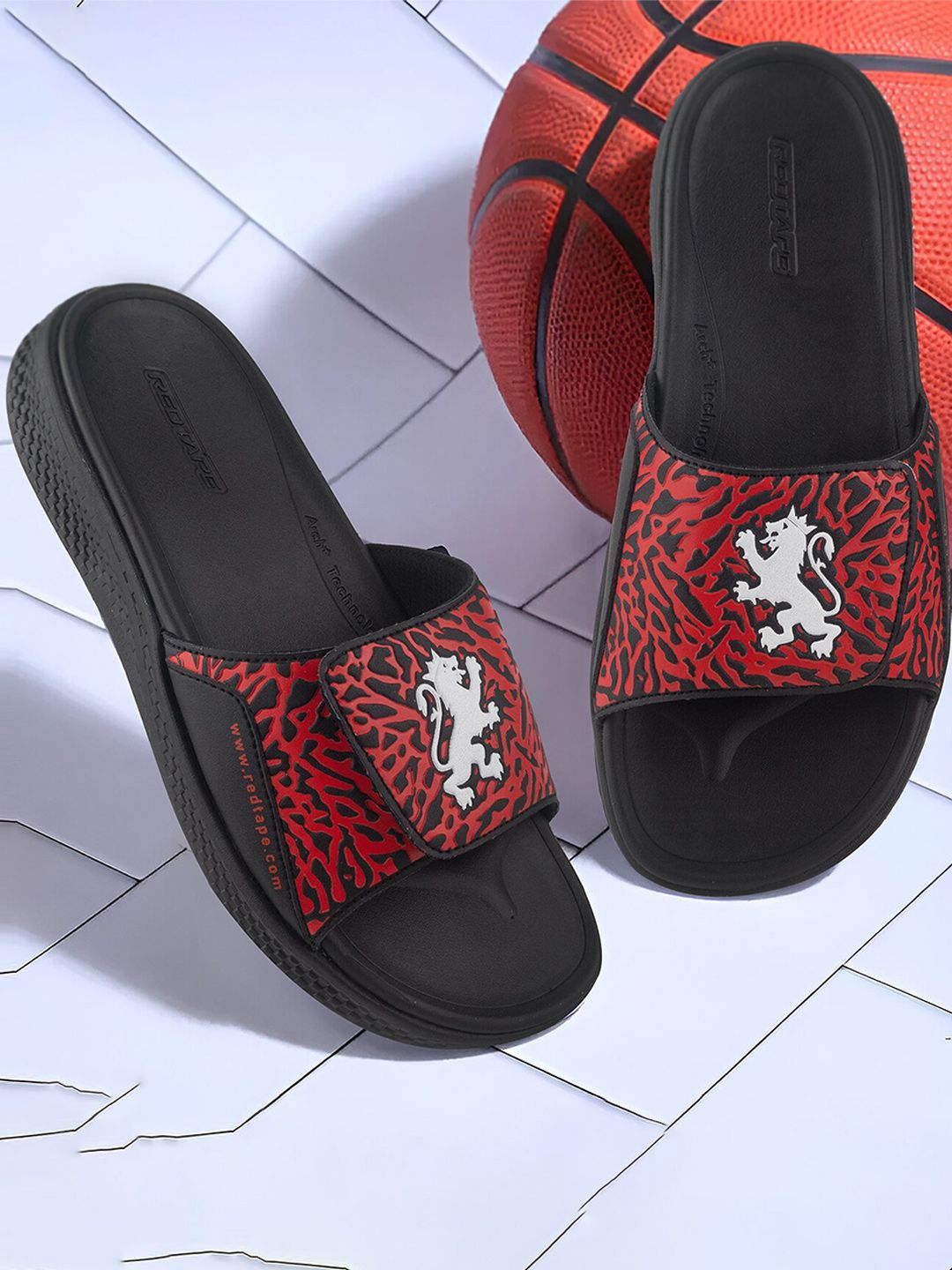 Red Tape Men Printed Sliders-picture-19