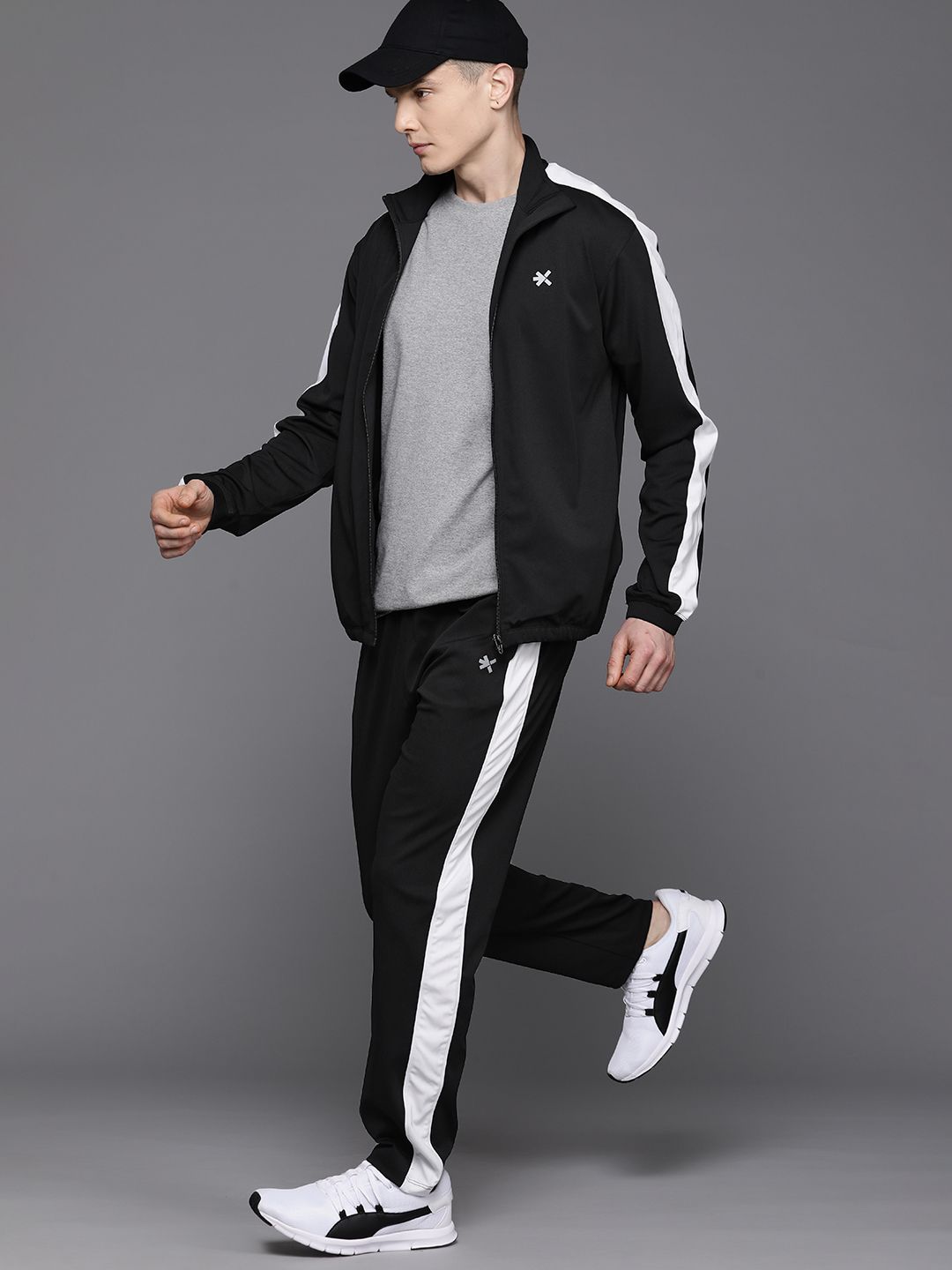 HRX by Hrithik Roshan Men Striped Rapid-Dry Sports Tracksuit