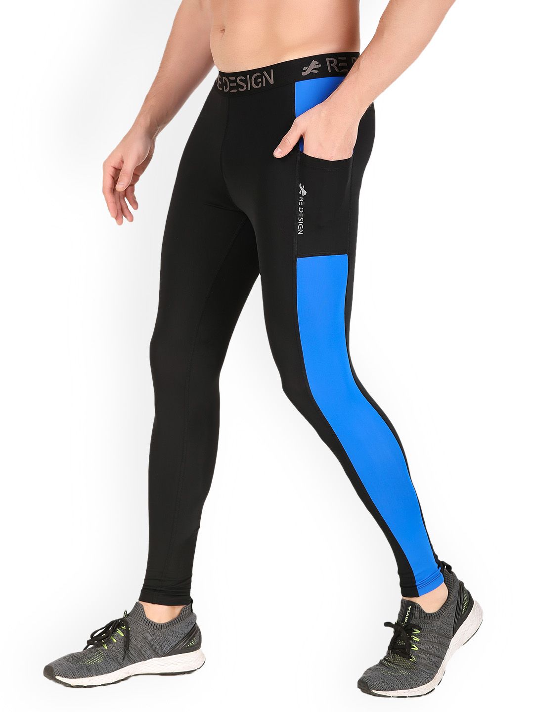 REDESIGN Men Colourblocked Rapid-Dry Training Tights-picture-19