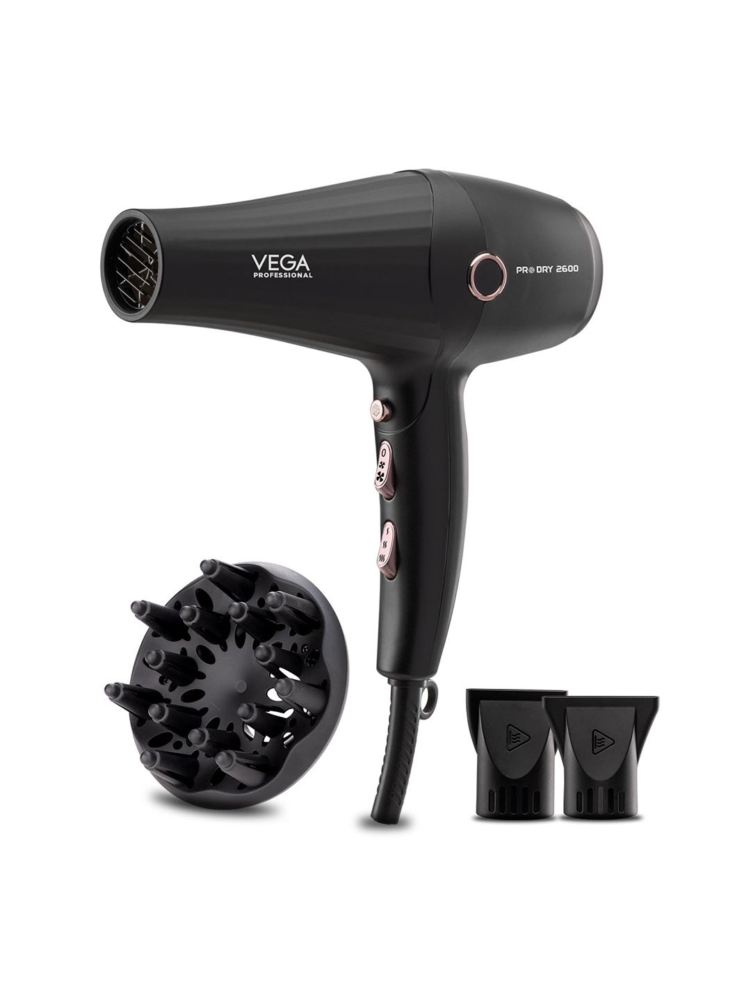 VEGA PROFESSIONAL VPPHD-11 Pro Dry 2600 Hair Dryer with 2 Nozzles & 1 Diffuser - Black-image-18