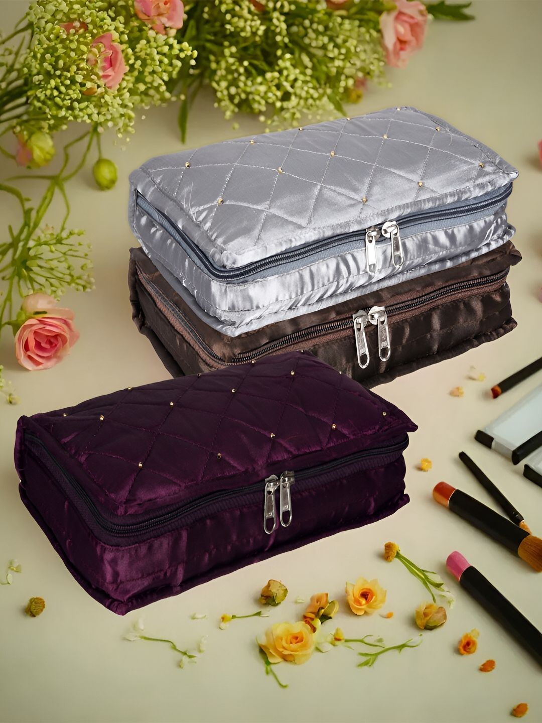 Kuber Industries Purple and SilverToned 3 Pieces Reusable Jewellery Organisers-picture-27