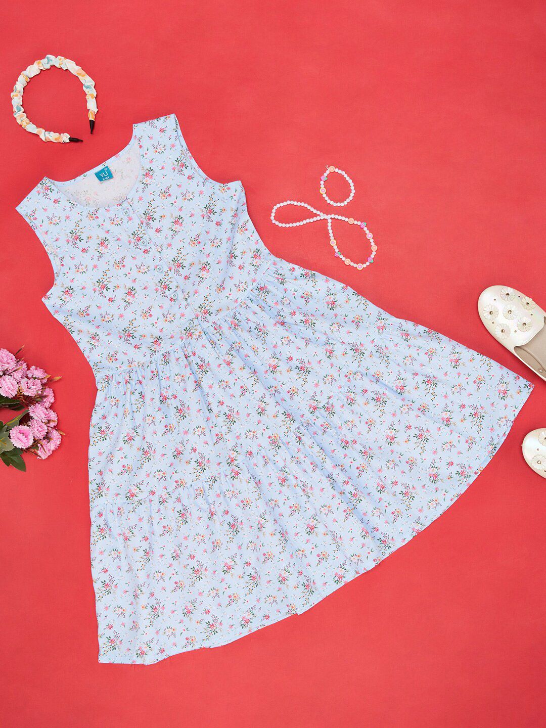 YU by Pantaloons Girls Floral Printed A-Line Dress-picture-33