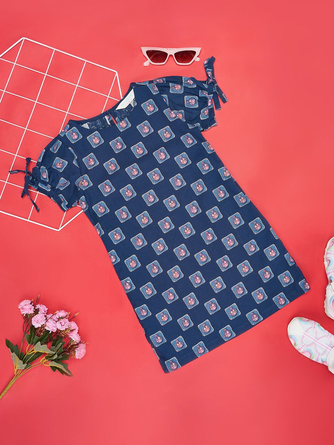 AKKRITI BY PANTALOONS Girls Printed Cotton A-Line Dress-picture-54