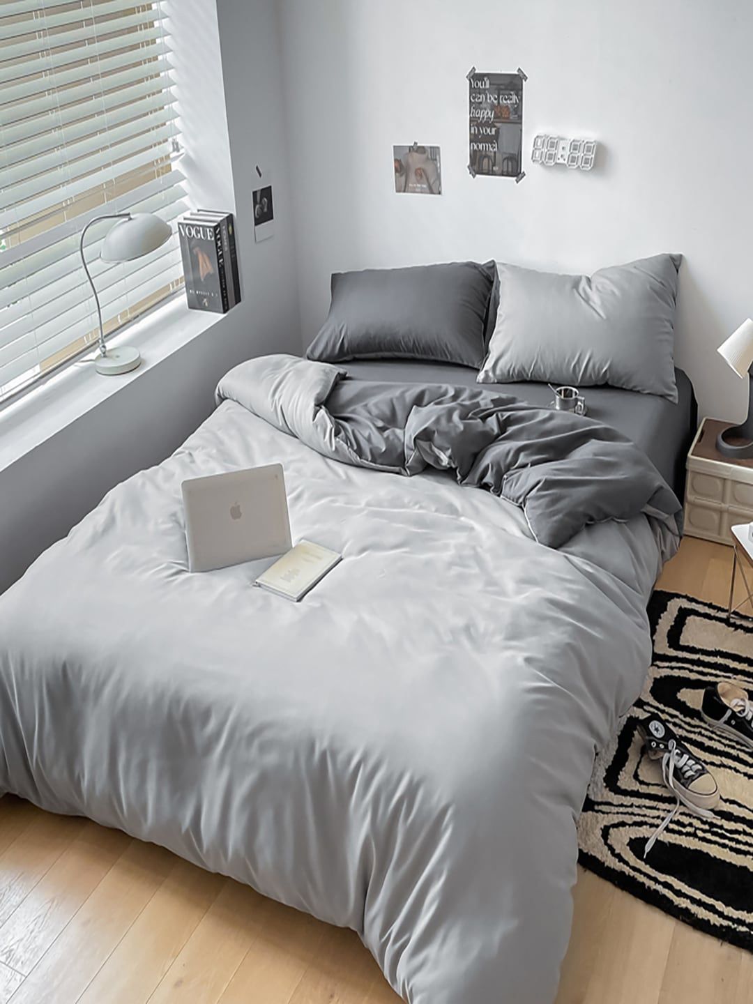 JC HOME Grey AC Room Bedding Set-picture-19