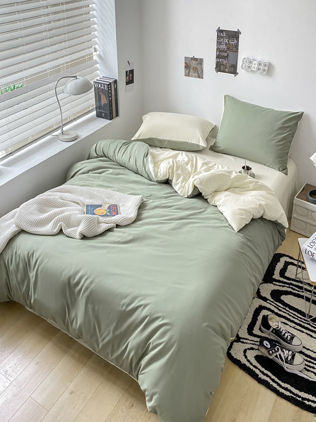 JC HOME Beige Green 4 Pieces Bedding Set-image-27