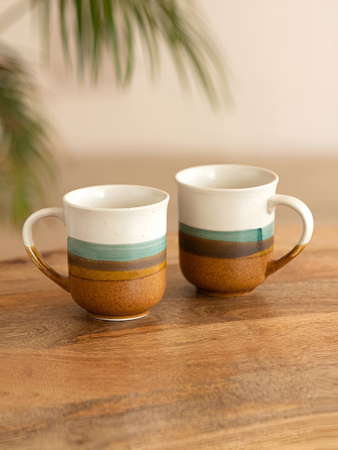 ExclusiveLane Set Of 2 Zen Garden Hand Glazed Ceramic Glossy Tea & Coffee Mug 330 ml-image-5