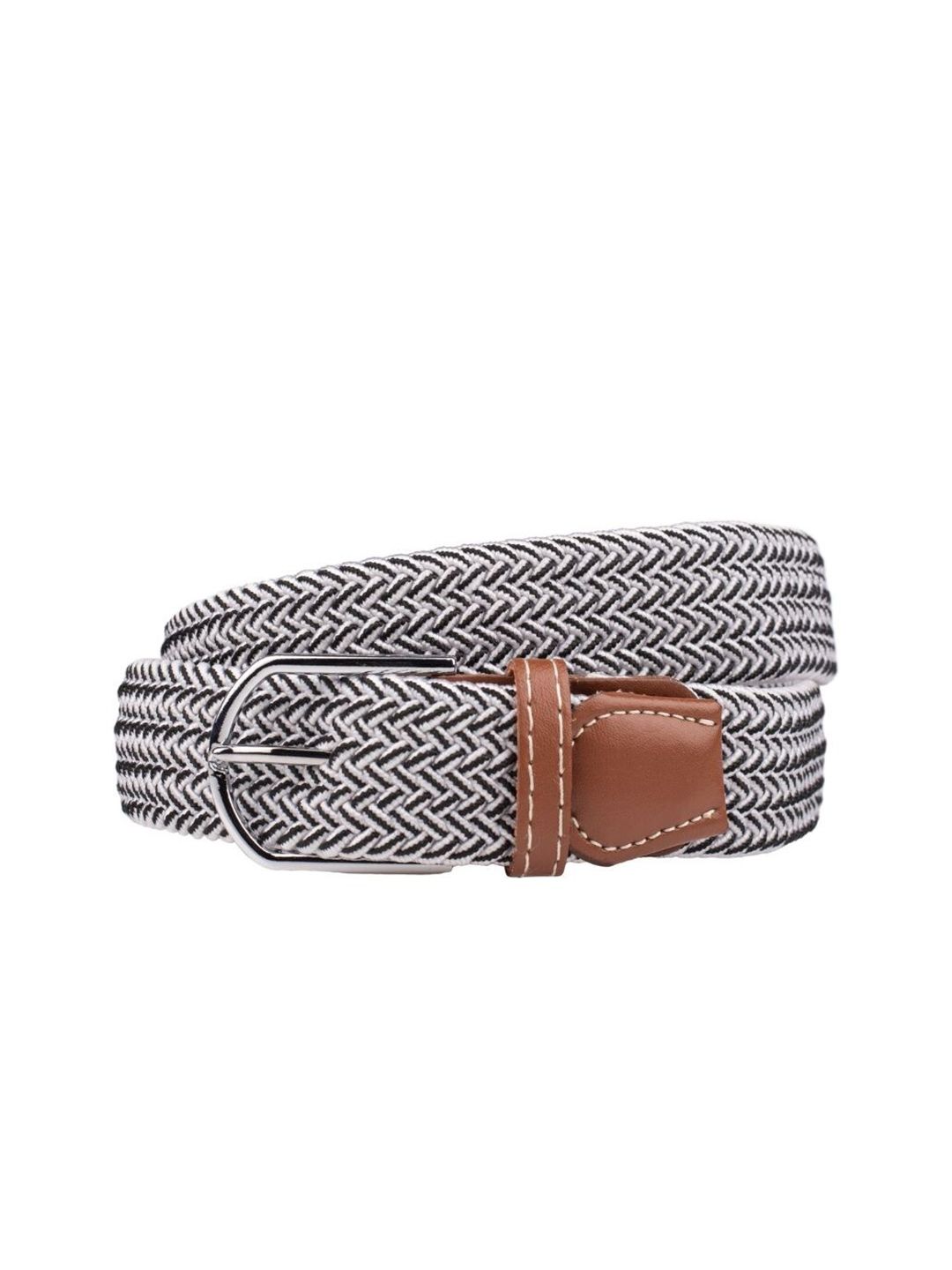The Tie Hub Men Braided Stretchable Canvas Belt-picture-34
