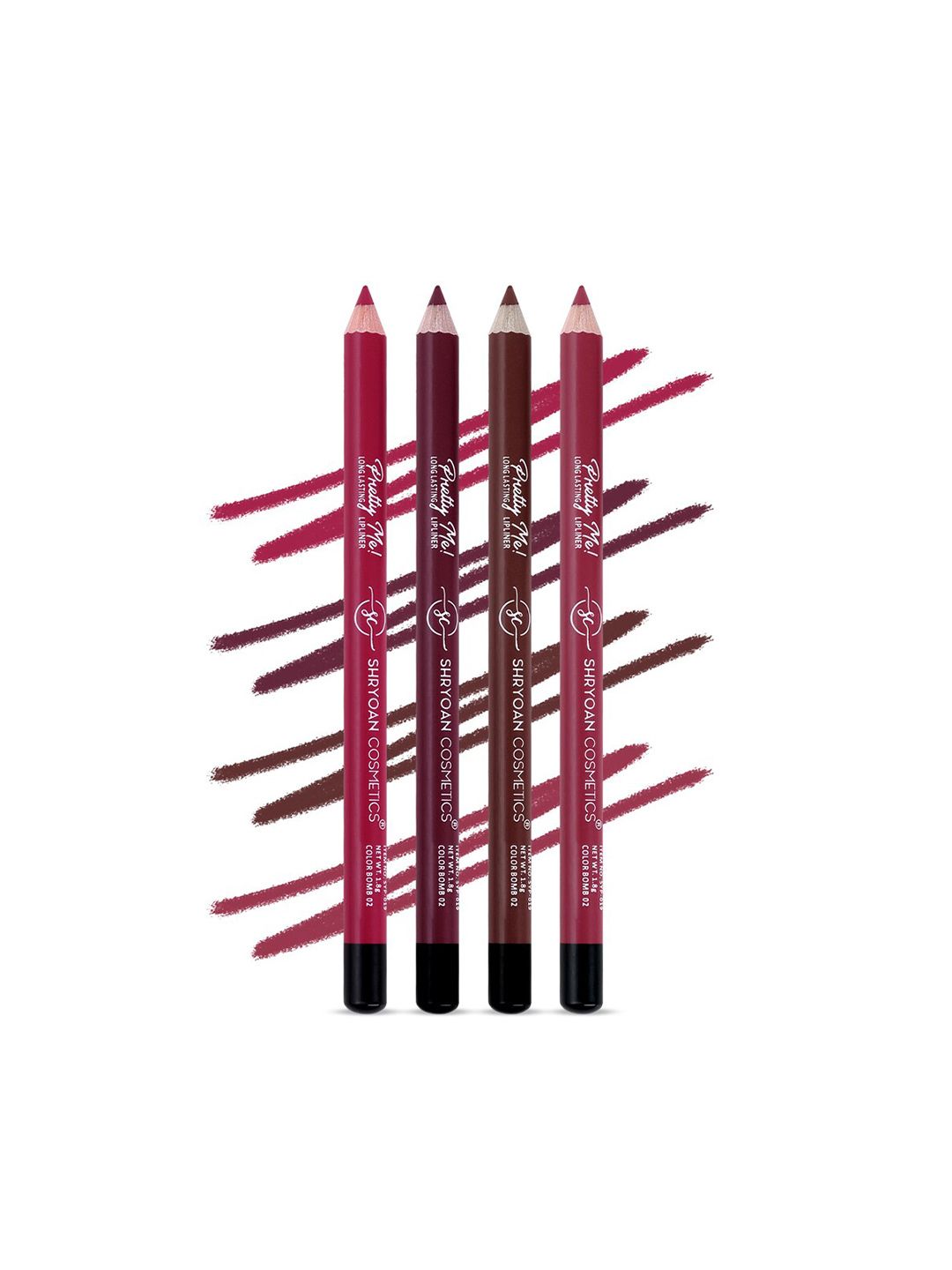 SHRYOAN Set Of 4 Pretty Me Bold Lipliner & Eye Liner Matte Pencil - 1.8g Each