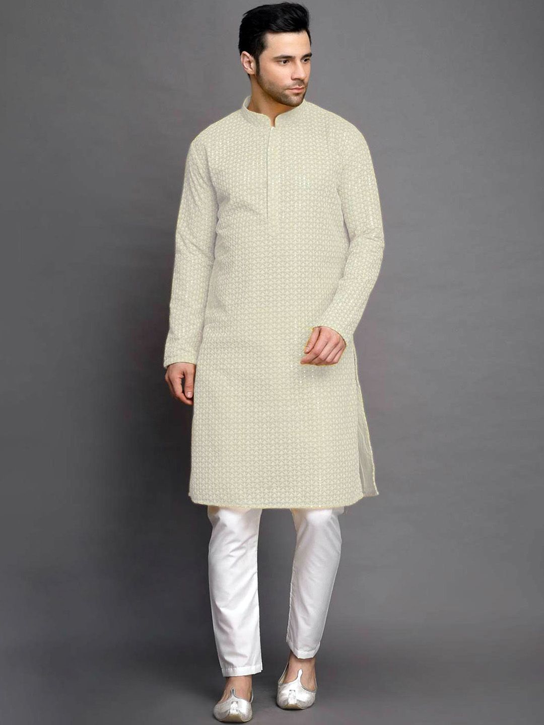 Utsav Fashion Embroidered Regular Thread Work Kurta with Pyjamas-picture-17