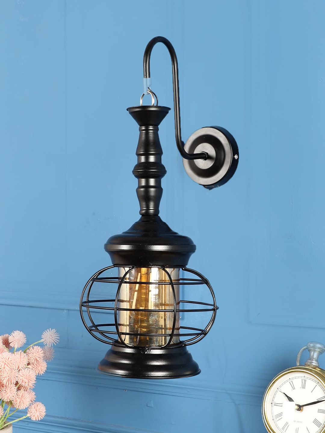 decorativeray Black Textured Bell Shaped Wall Lamp-image-5